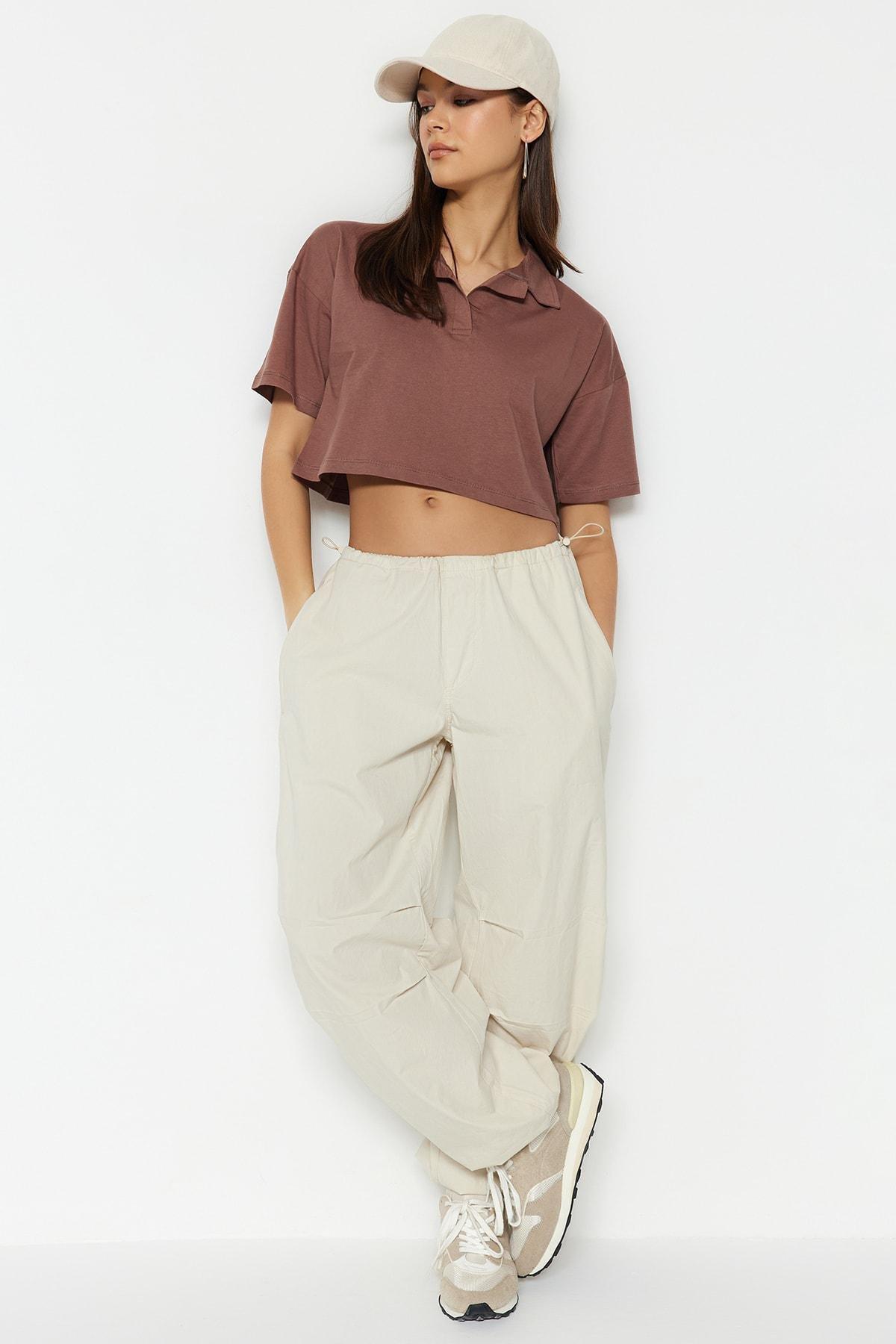 Brown Polo Neck Tshirt, Brown, large image number 3