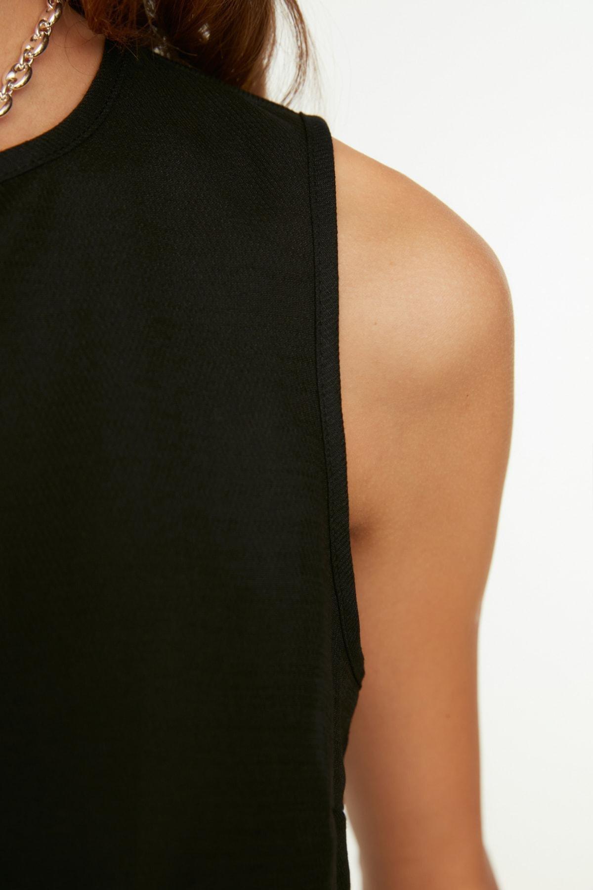 Black Crew Neck Blouse, , large image number 3