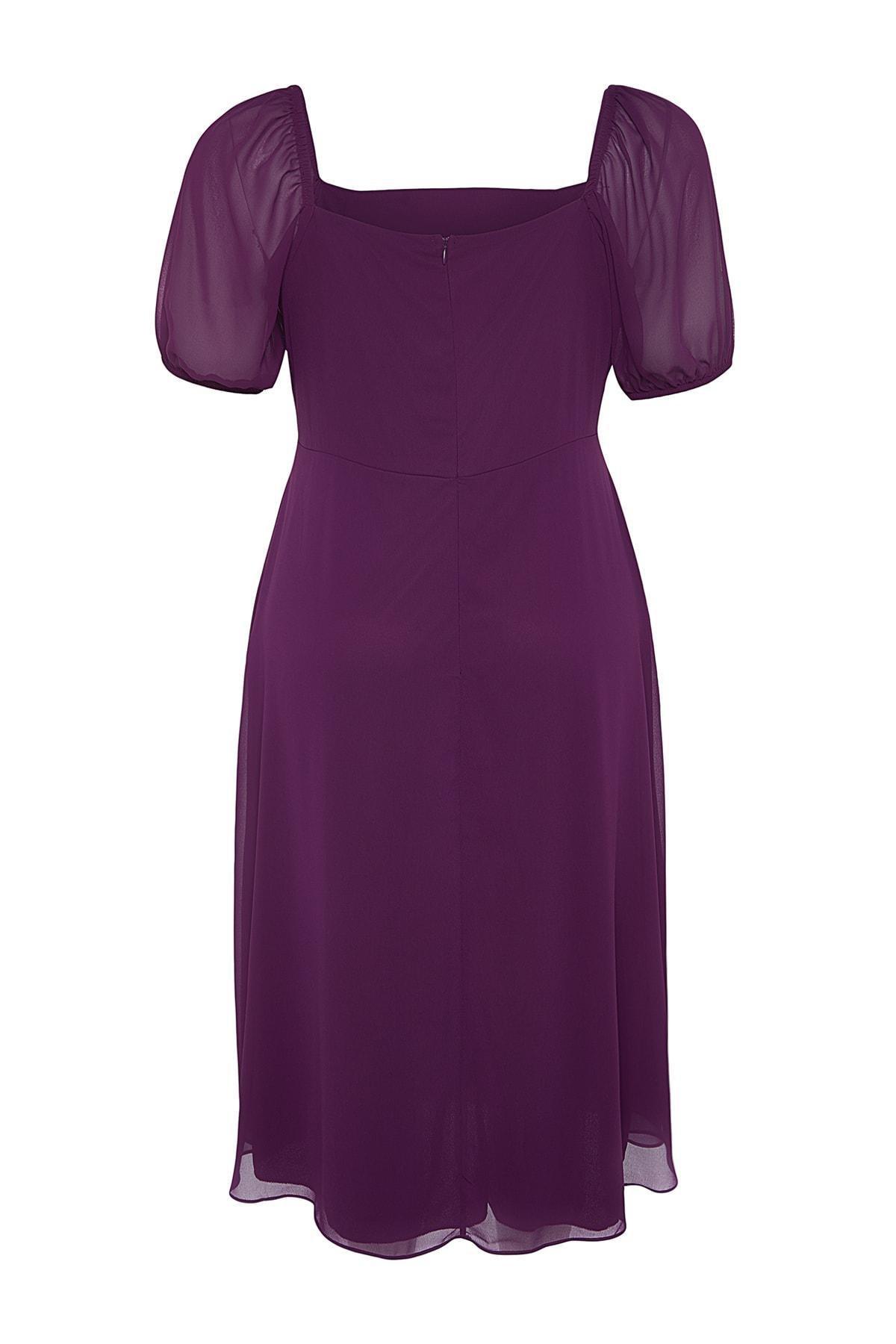 Purple A-Line Plus Size Dress, , large image number 7