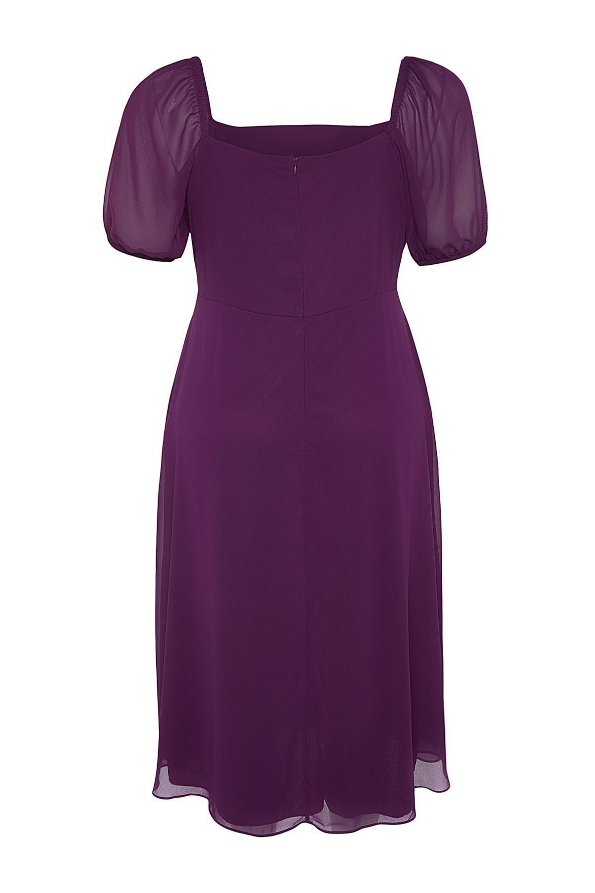 Trendyol - Purple A-Line Plus Size Dress