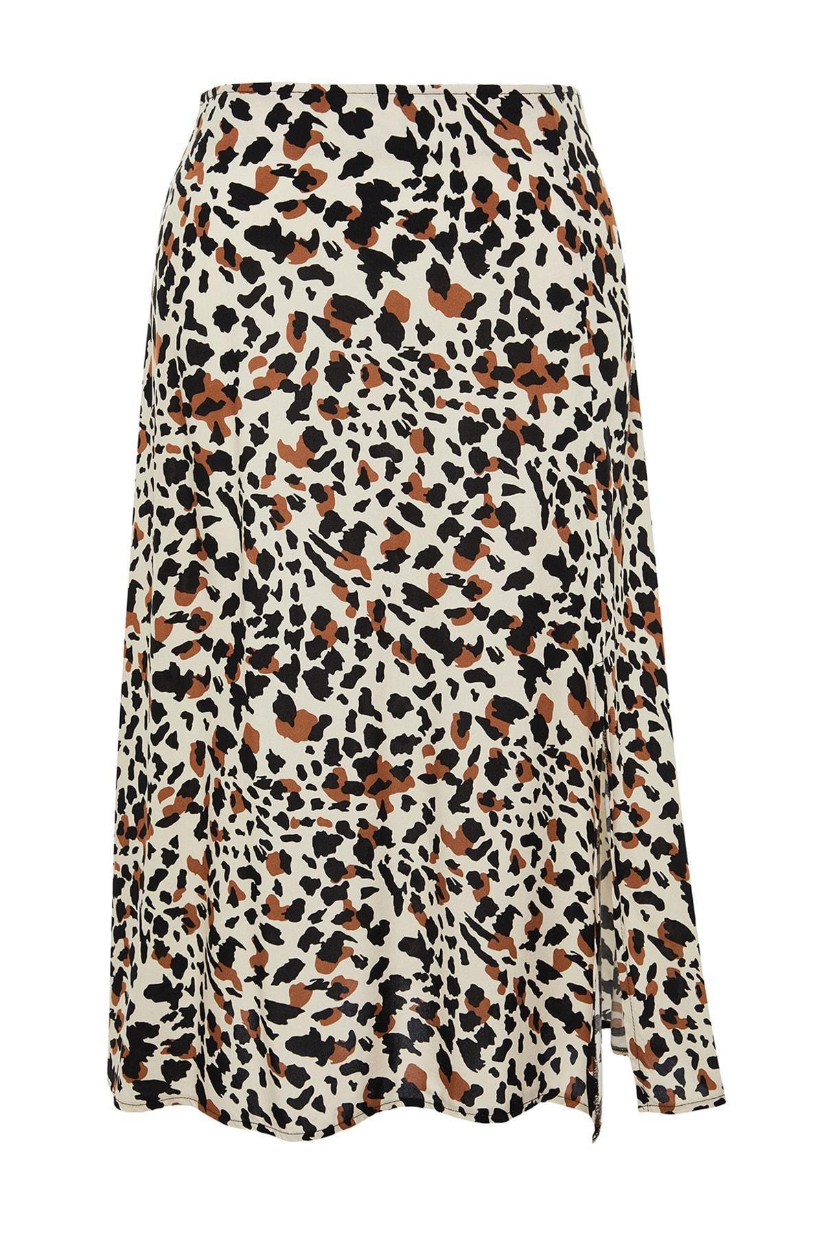 Beige High Waist Plus Size Skirt, , large image number 5