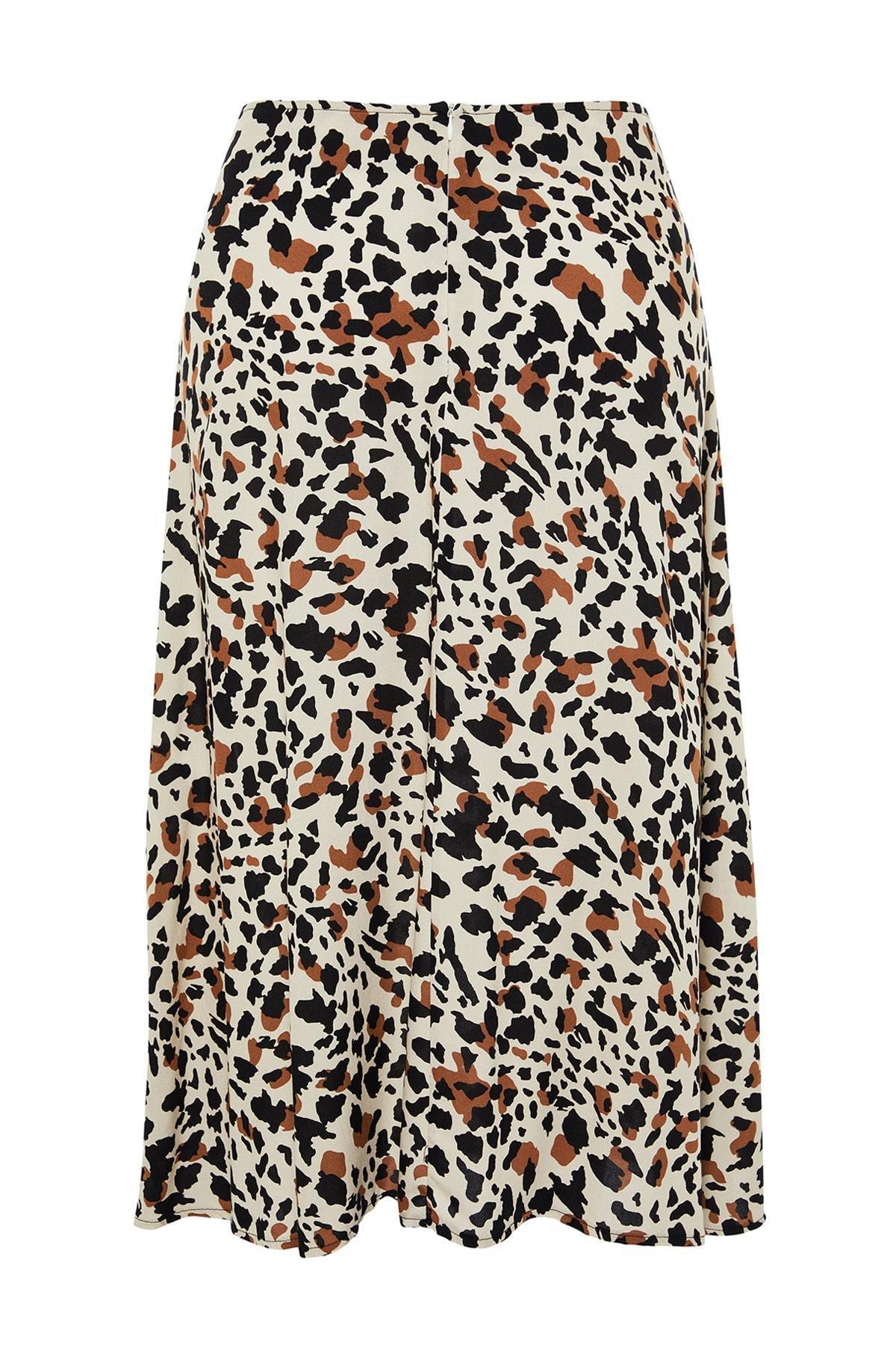 Beige High Waist Plus Size Skirt, , large image number 7