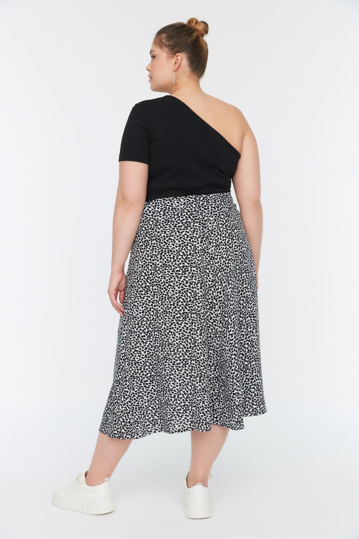 Trendyol - Black Midi Plus Size Skirt