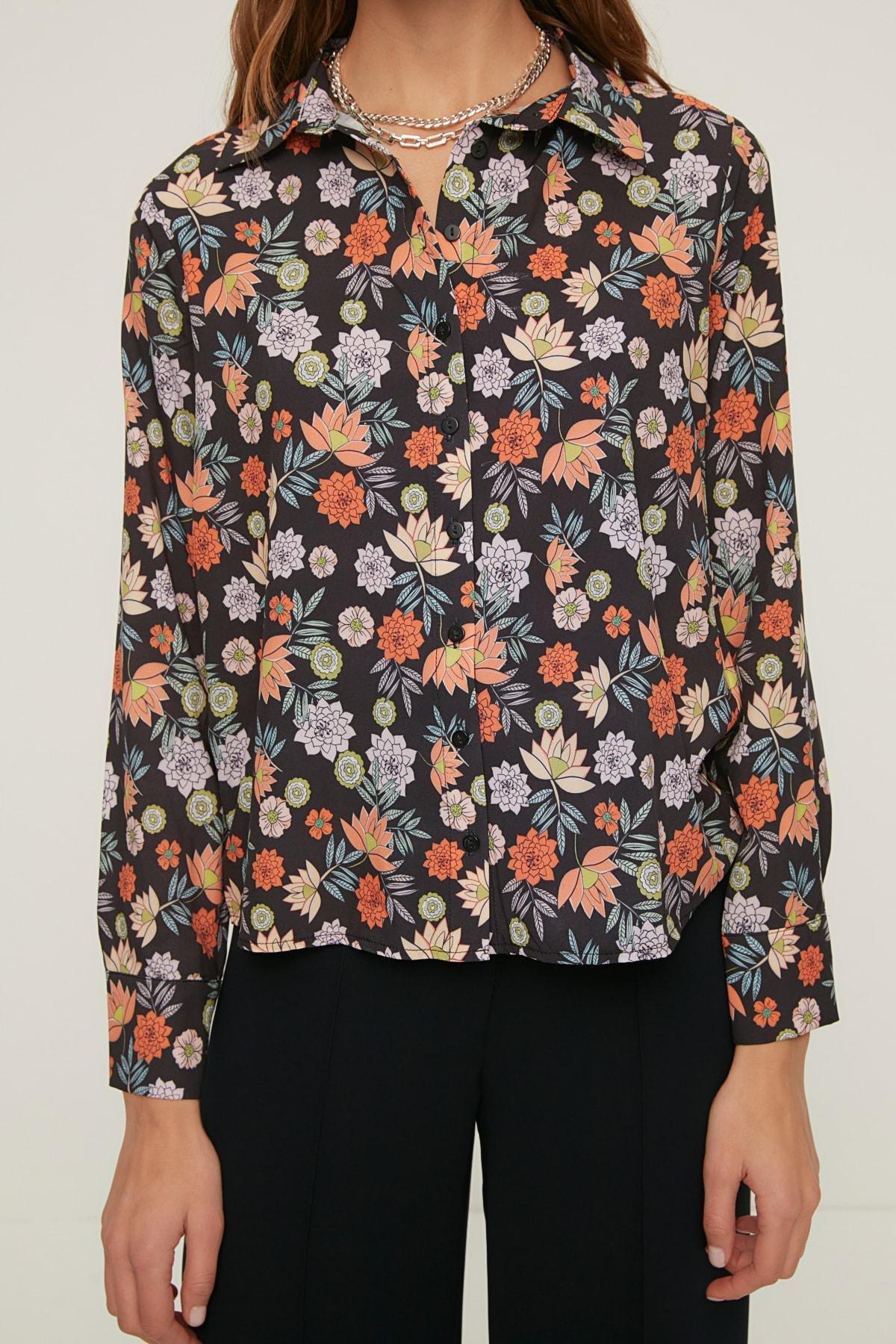 Black Floral Shirt, , large image number 5