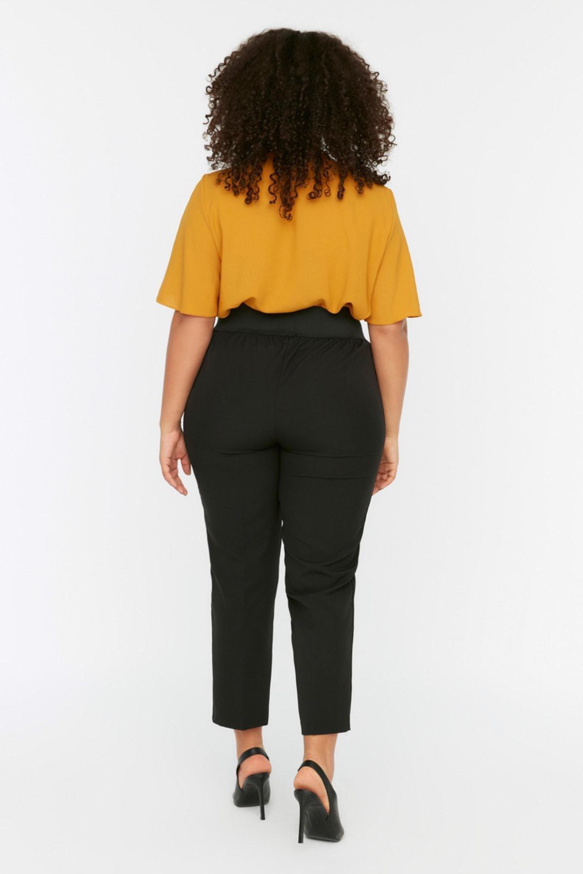 Black Plus Size Cigarette Pants, , large image number 4