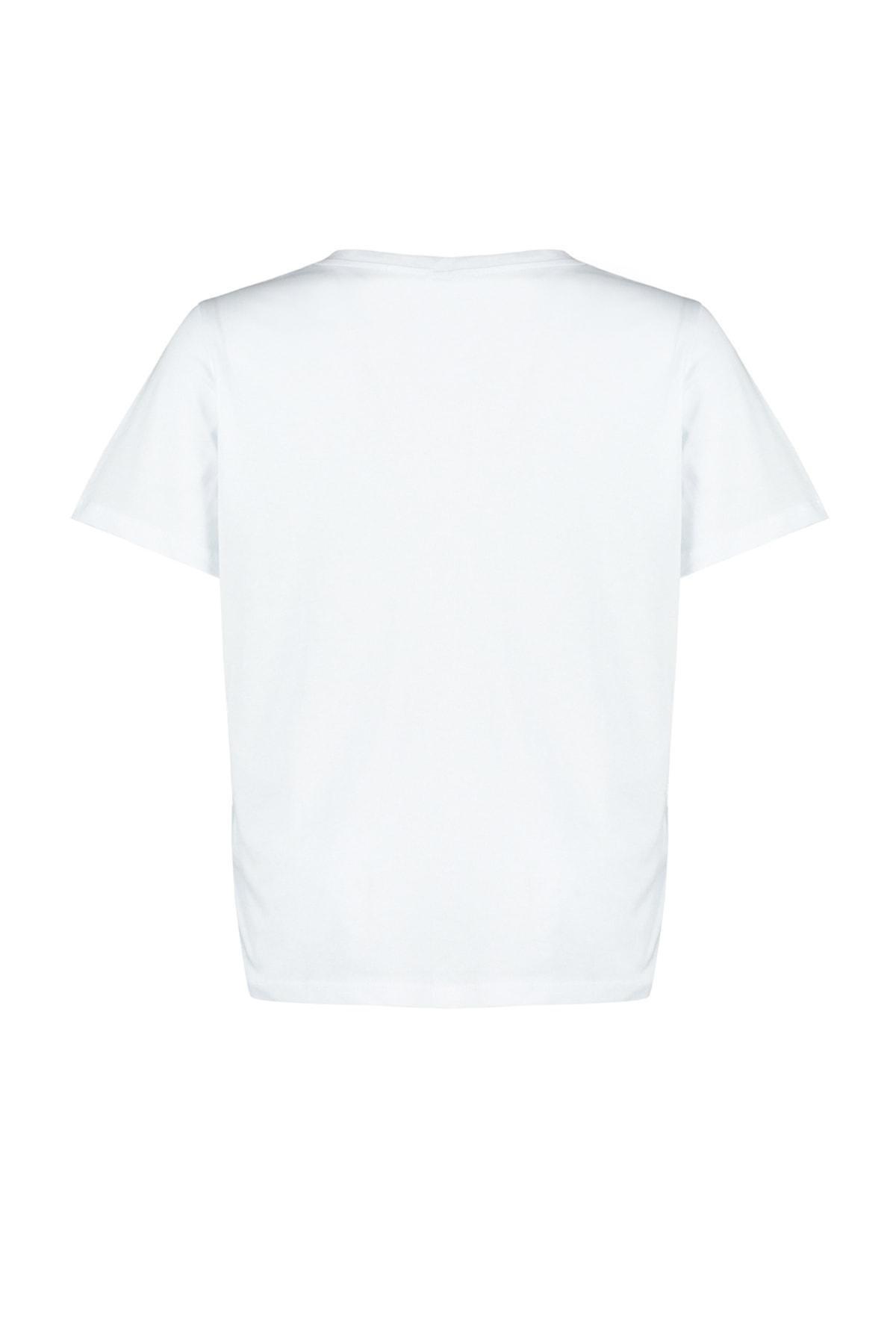 White Square Collar Plus Size T-Shirt, , large image number 8