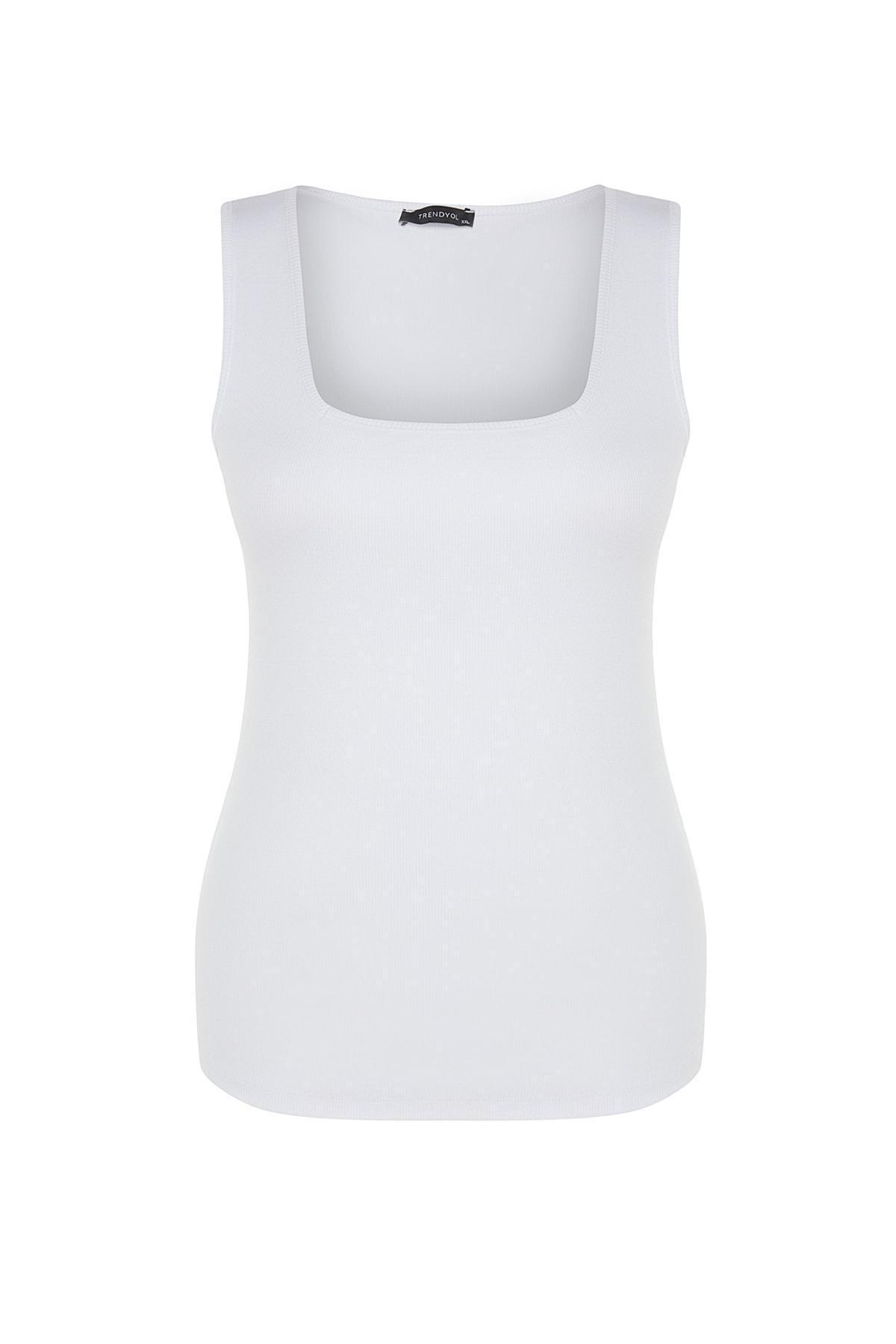 White Square Collar Plus Size Camisole, , large image number 6