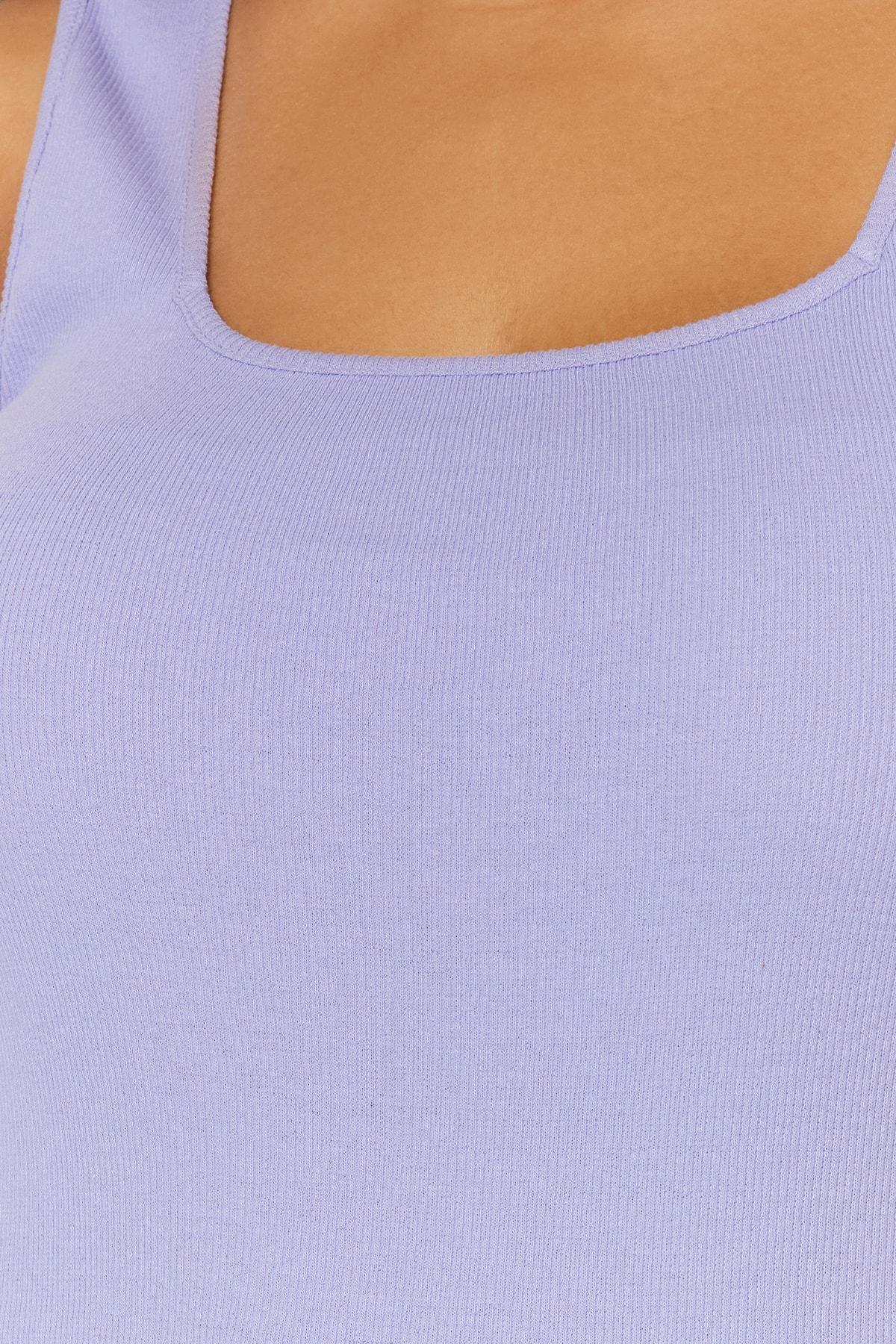 Purple Fitted Plus Size Tank Top, , large image number 4