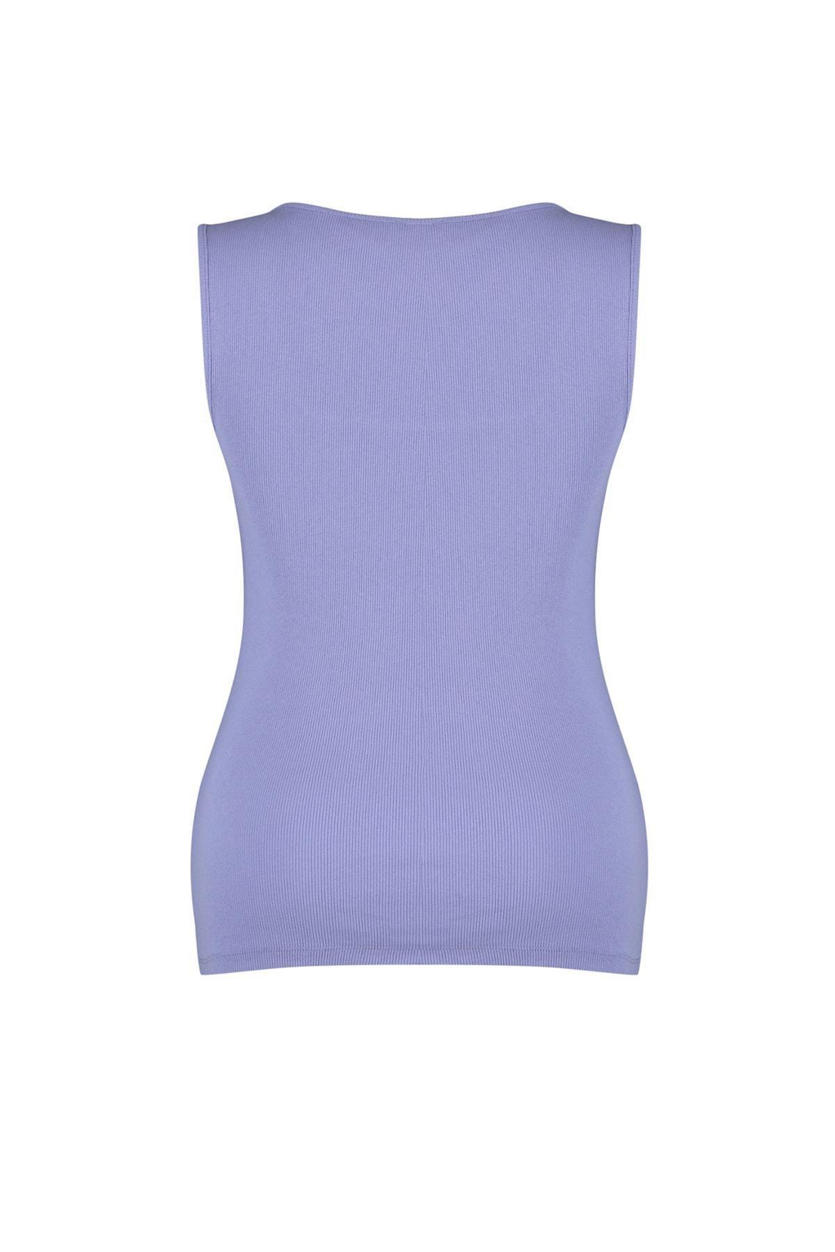 Purple Fitted Plus Size Tank Top, , large image number 7