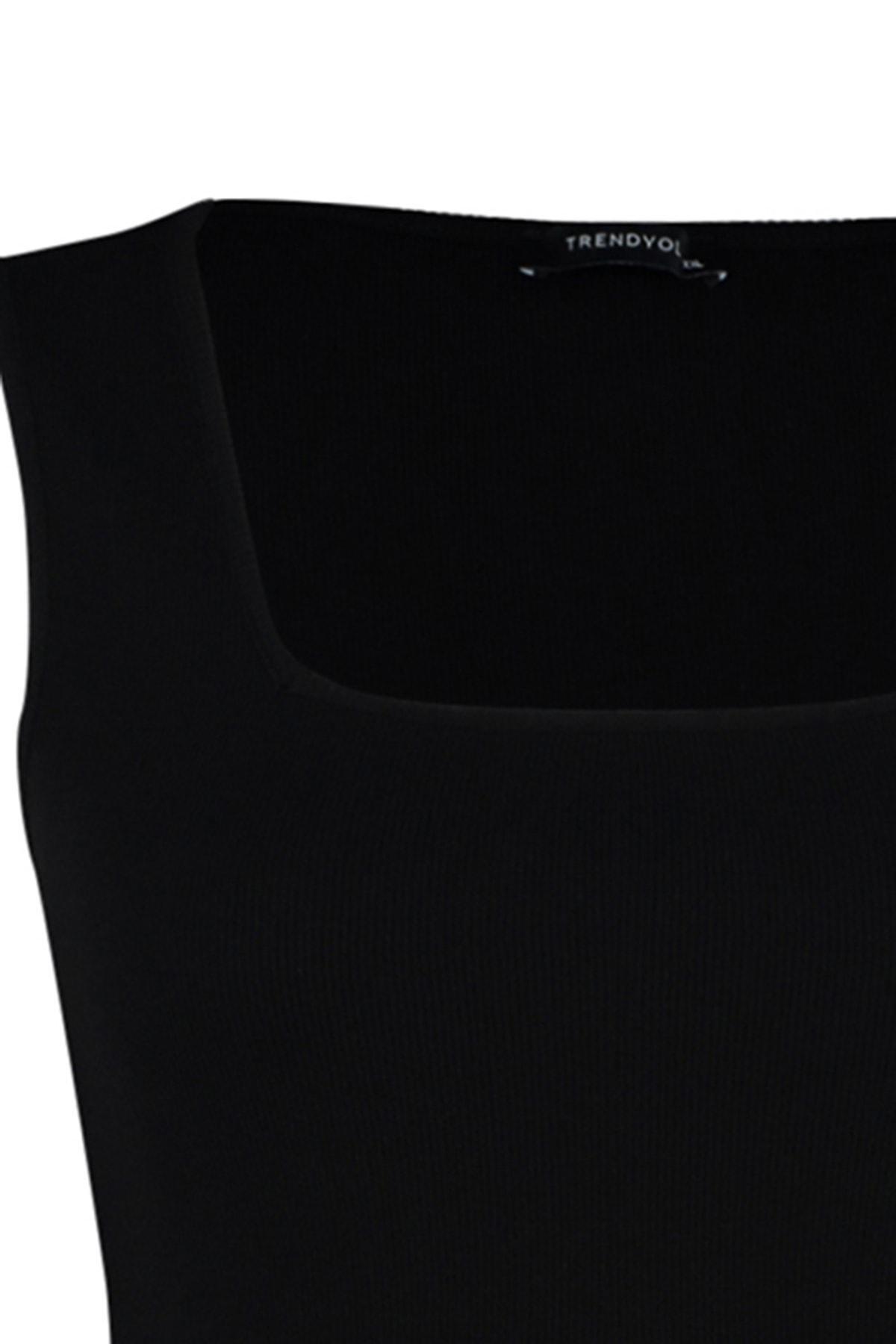 Black Square Collar Plus Size Camisole, , large image number 6