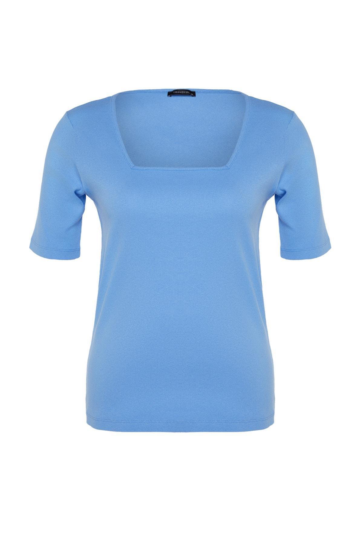 Purple Square Collar Plus Size T-Shirt, , large image number 5
