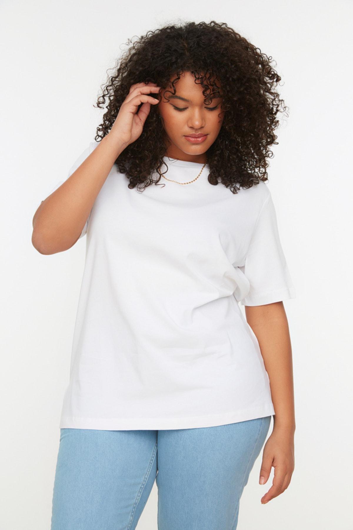 White Relaxed Plus Size T-Shirt, White, large image number 5