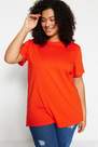 Trendyol - Red Relaxed Plus Size T-Shirt