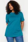 Trendyol - Blue Relaxed Plus Size T-Shirt