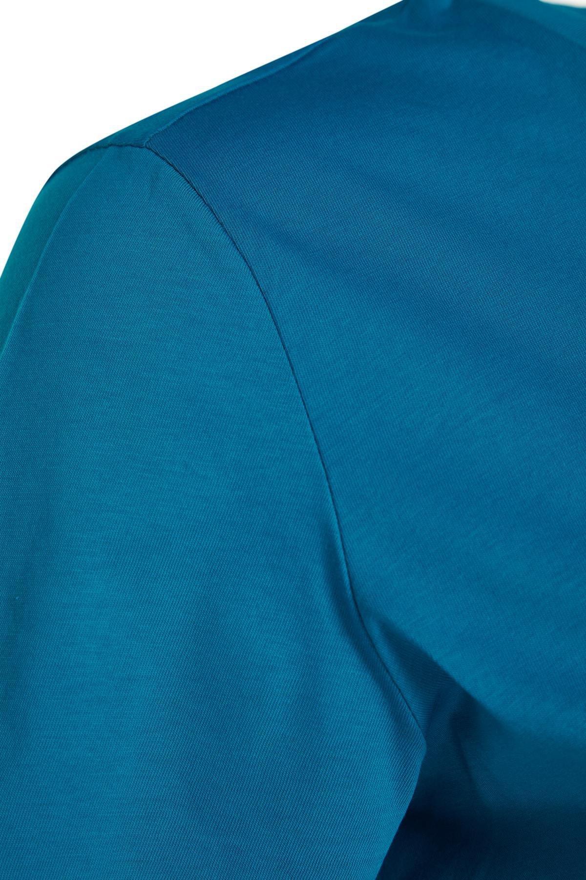 Blue Relaxed Plus Size T-Shirt, , large image number 7