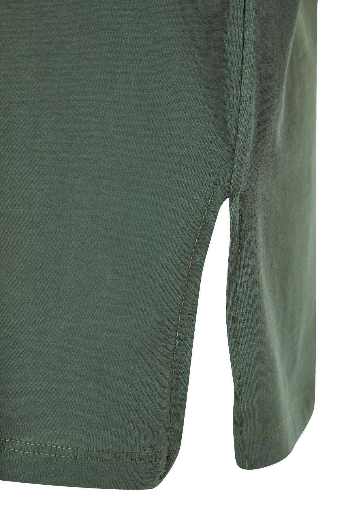 Green Crew Neck Plus Size T-Shirt, , large image number 6