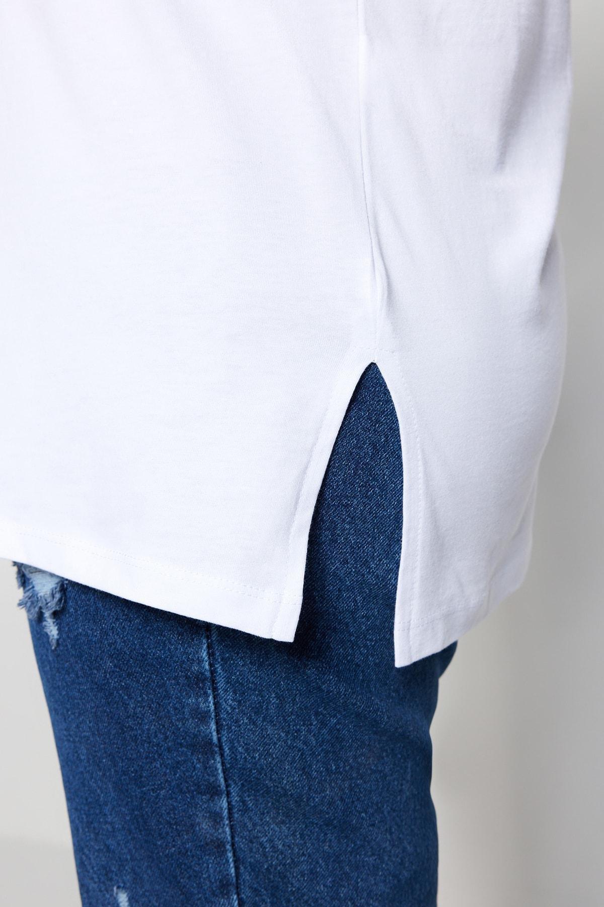 White Relaxed Plus Size T-Shirt, White, large image number 3