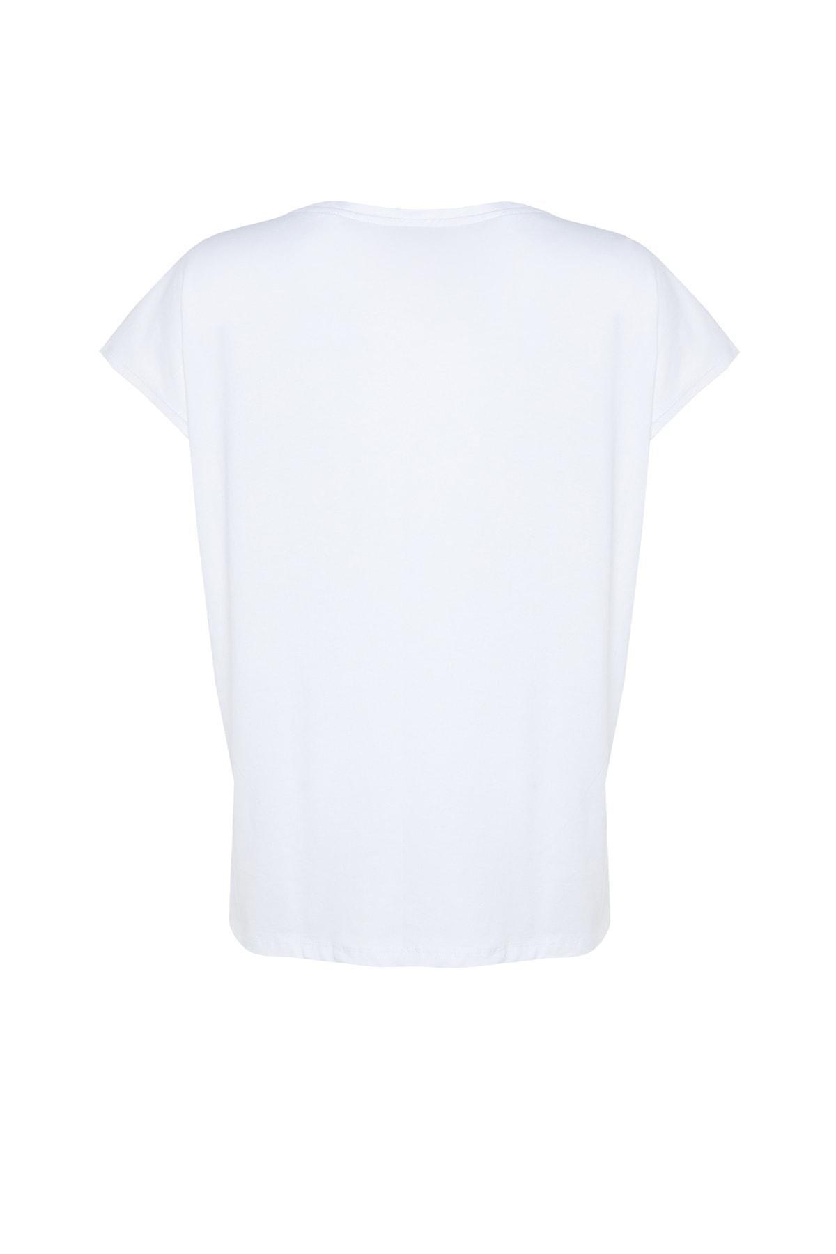 White Relaxed Plus Size T-Shirt, , large image number 7