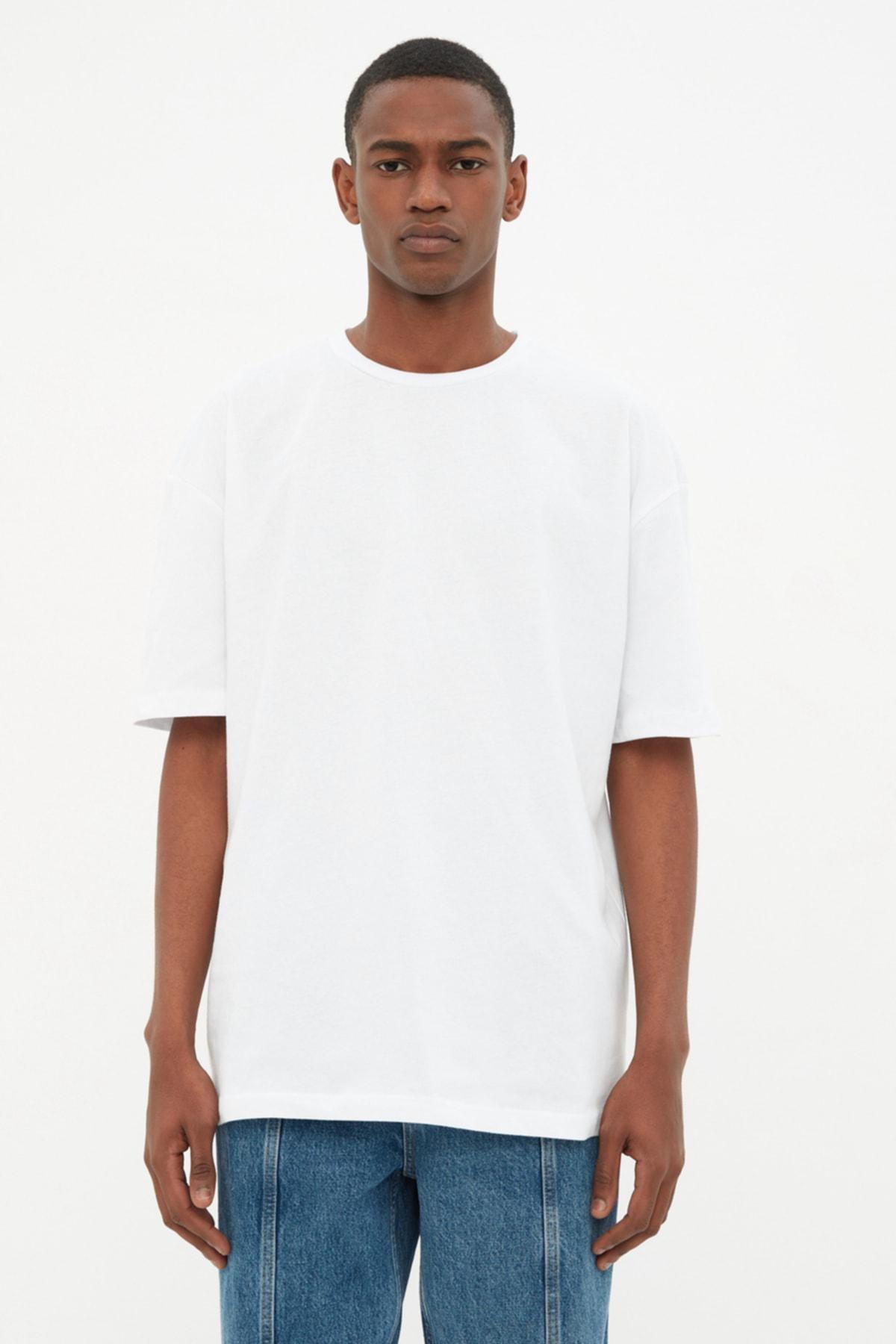 White Crew Neck Tshirt, White, large image number 0
