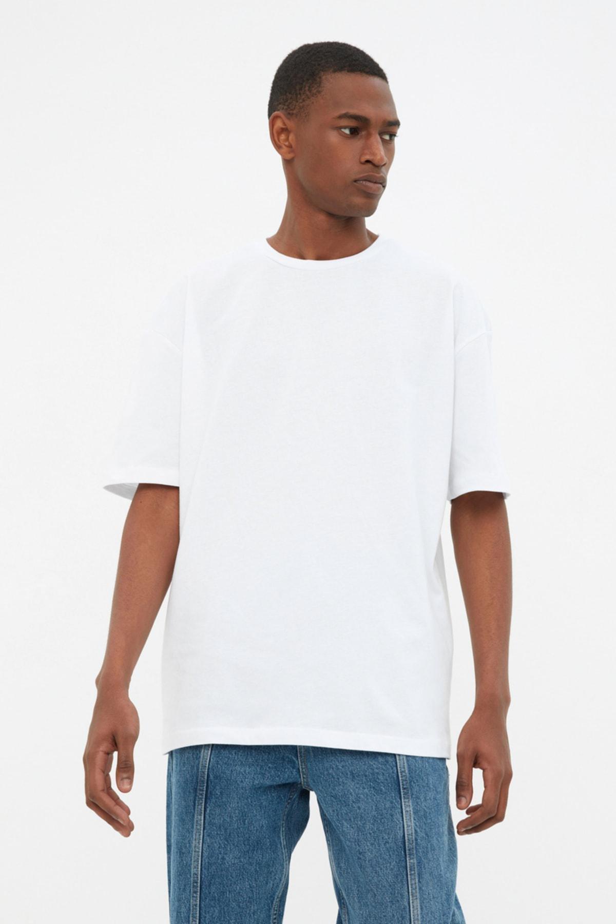 White Crew Neck Tshirt, White, large image number 5
