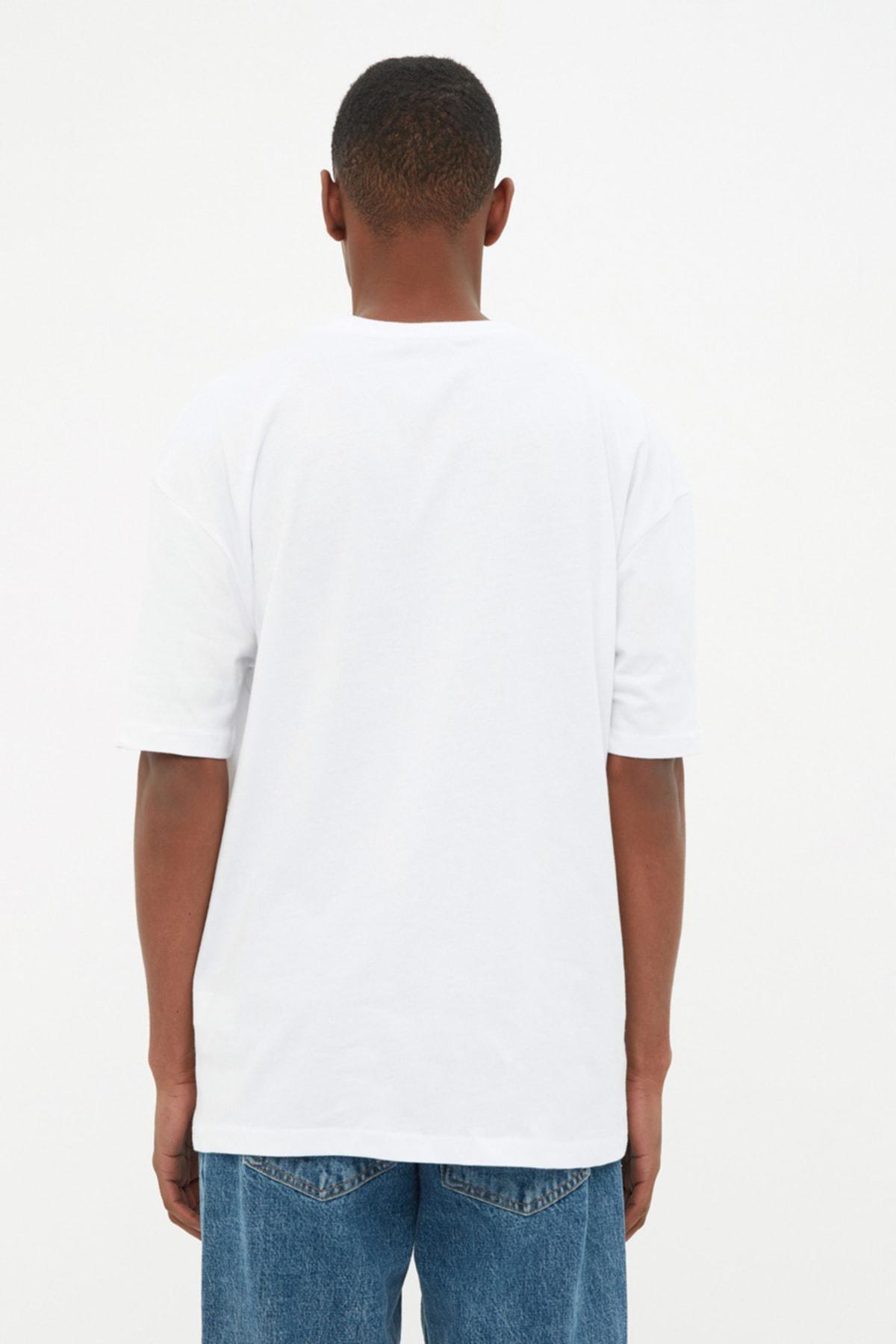 White Crew Neck Tshirt, White, large image number 6