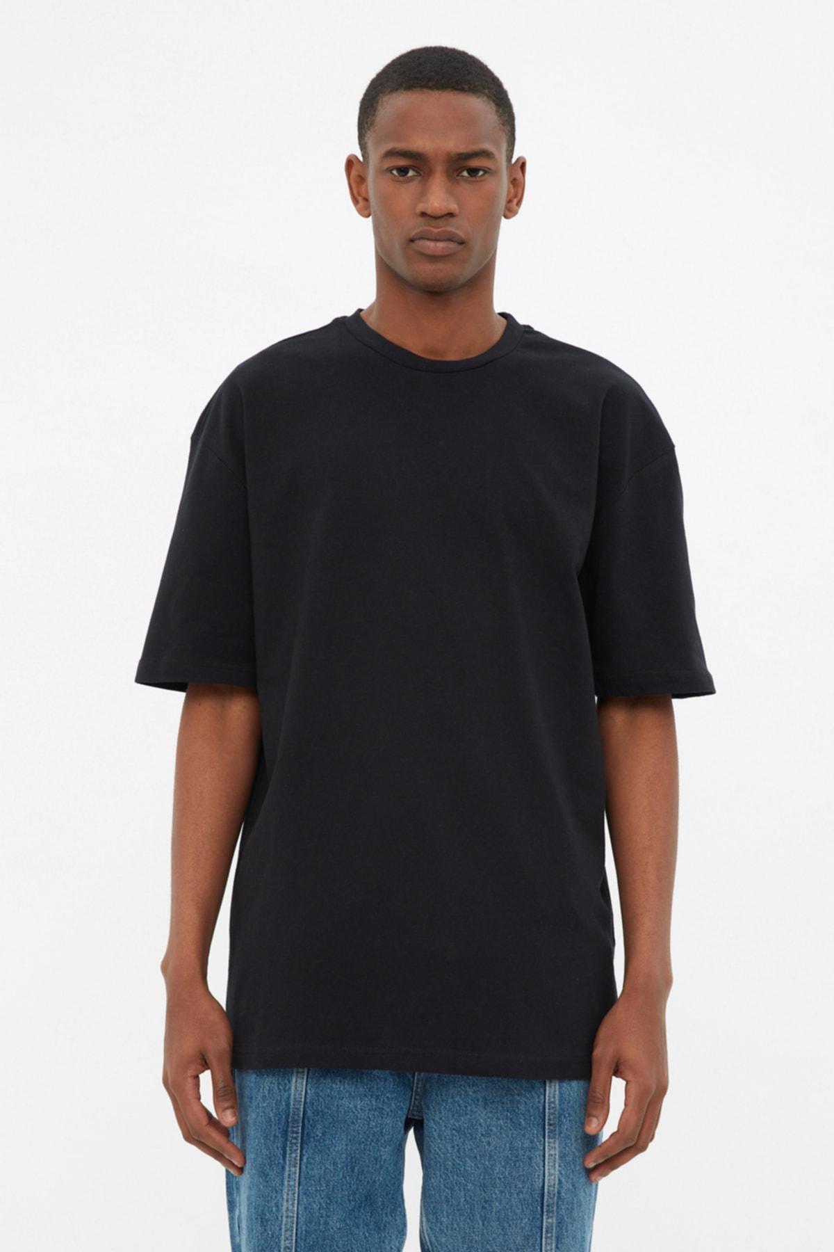 Black Crew Neck Tshirt, , medium