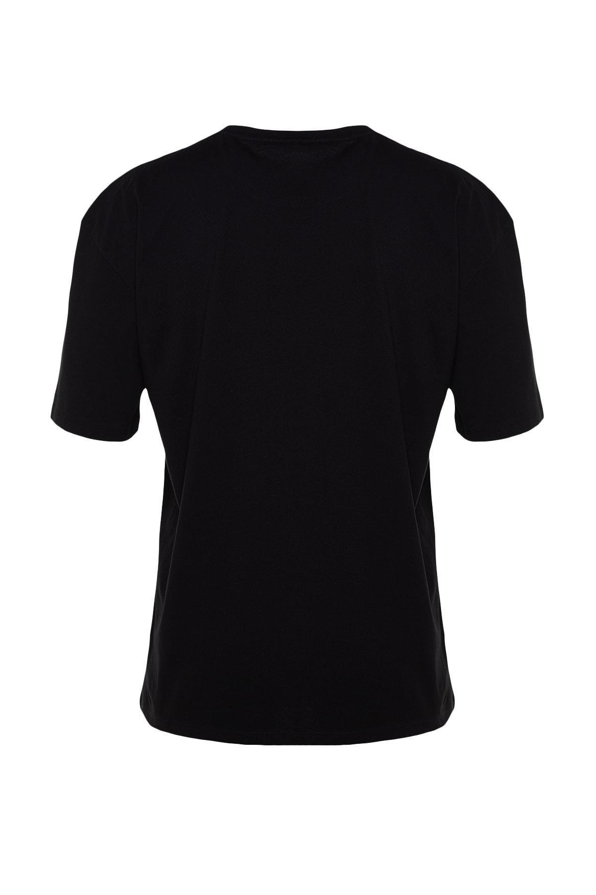 Black Crew Neck Tshirt, , large image number 6