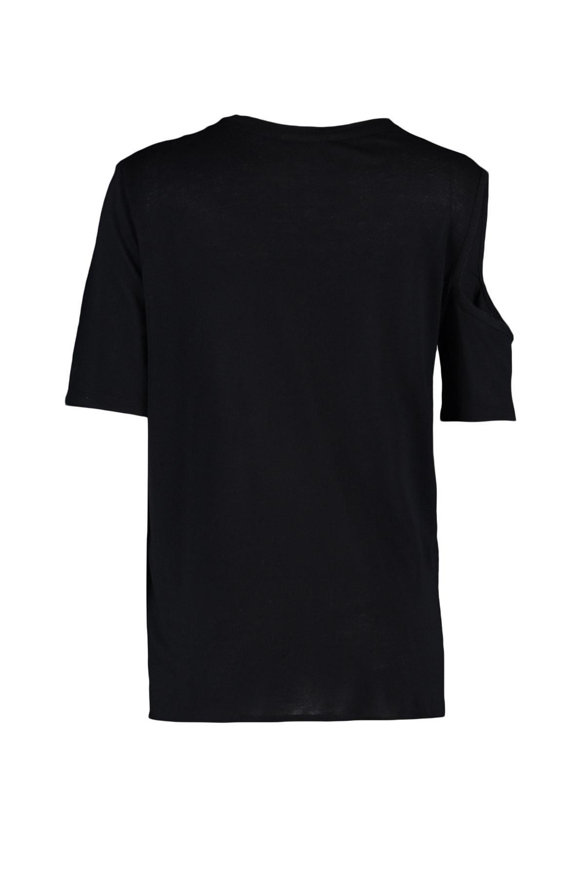 Black Crew Neck Plus Size Blouse, , large image number 7