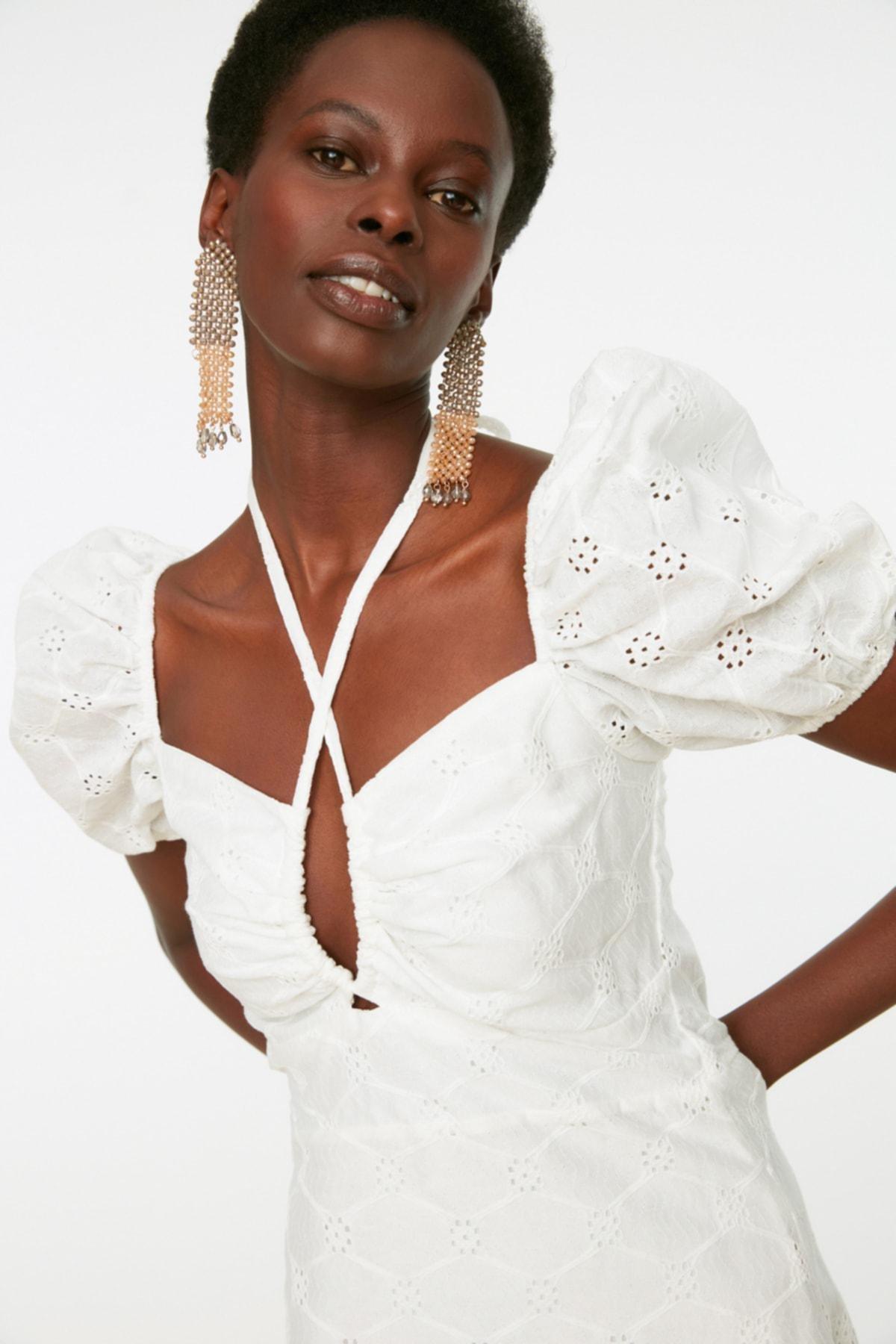 White Skater Mini Dress, , large image number 3