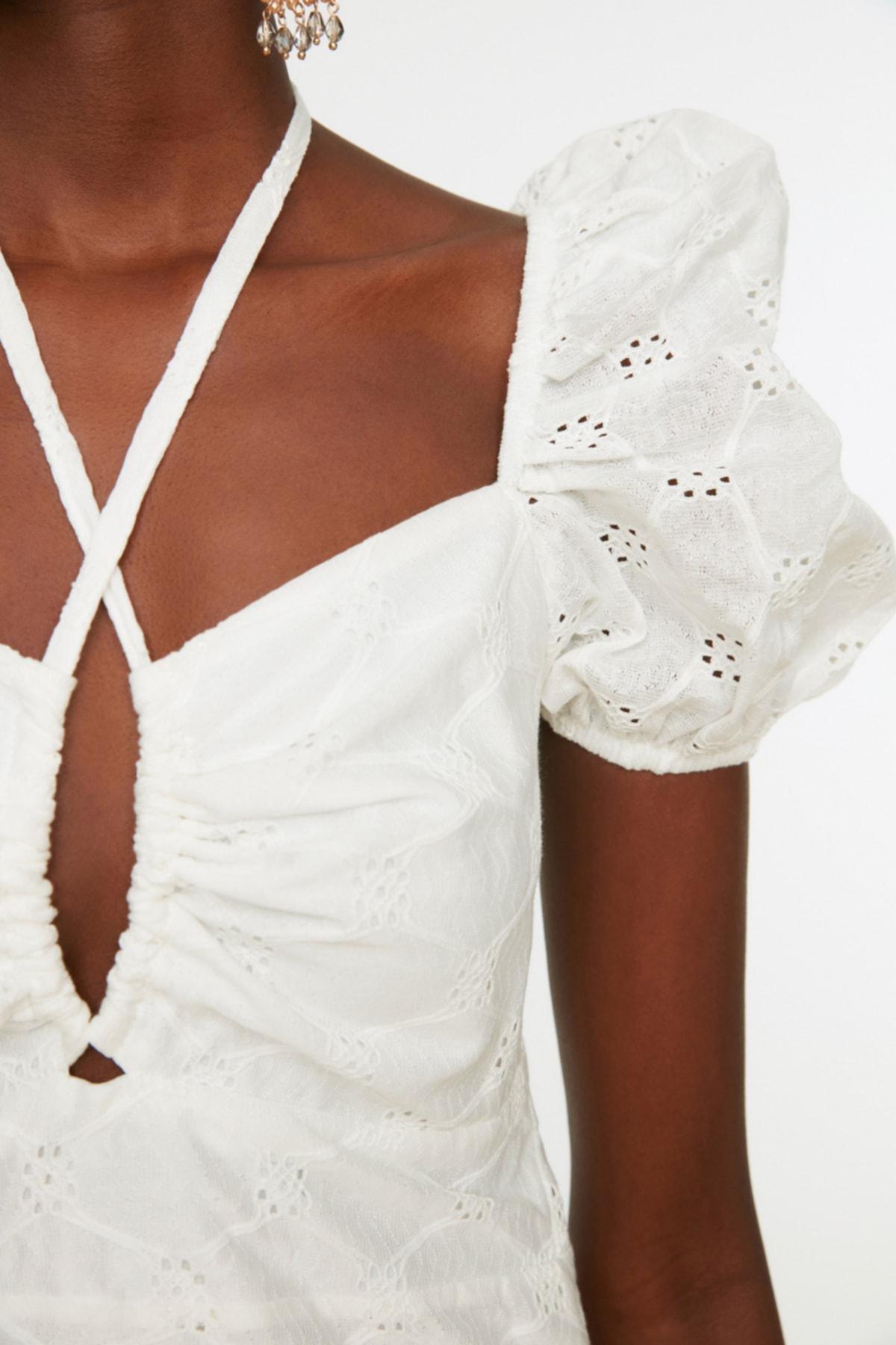 White Skater Mini Dress, , large image number 4