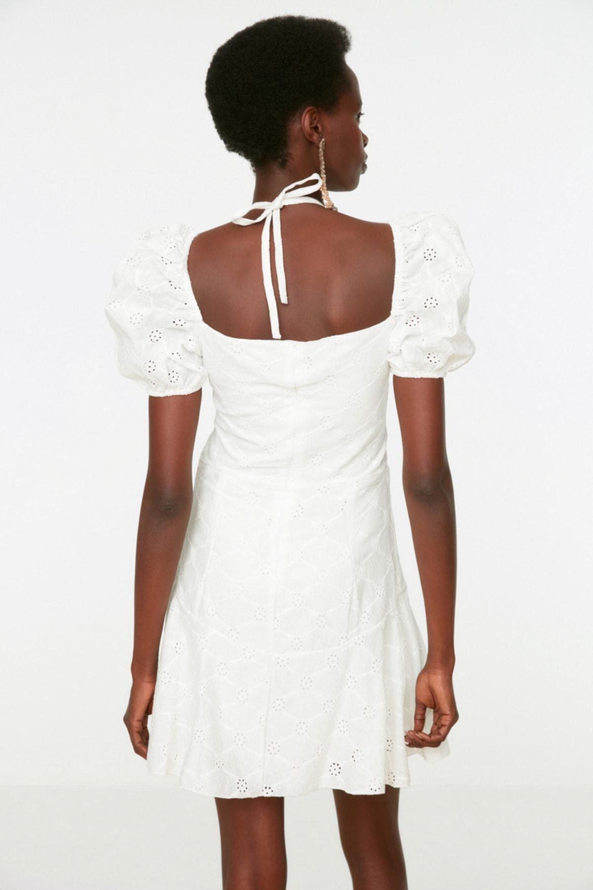 White Skater Mini Dress, , large image number 5