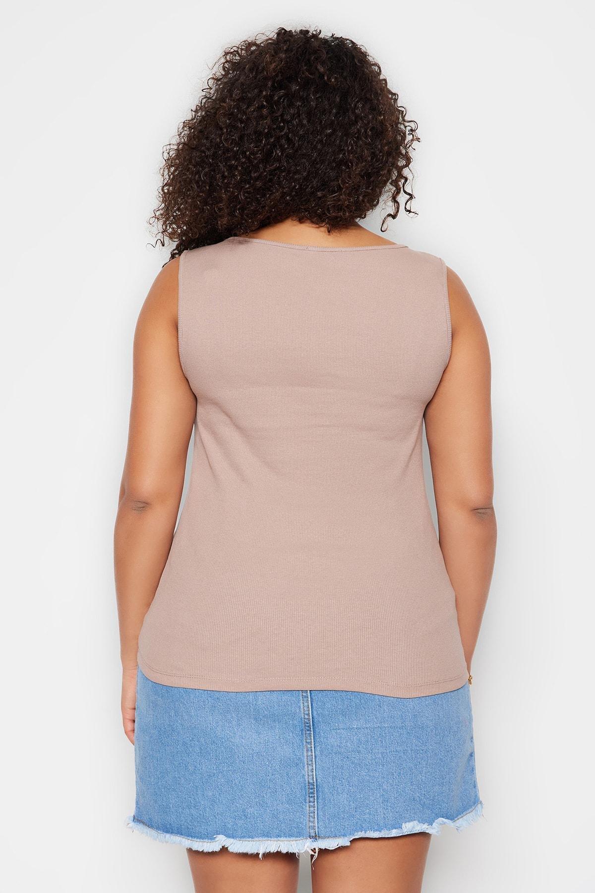 Beige Plus Size Tank Top, Set Of 2, , large image number 5