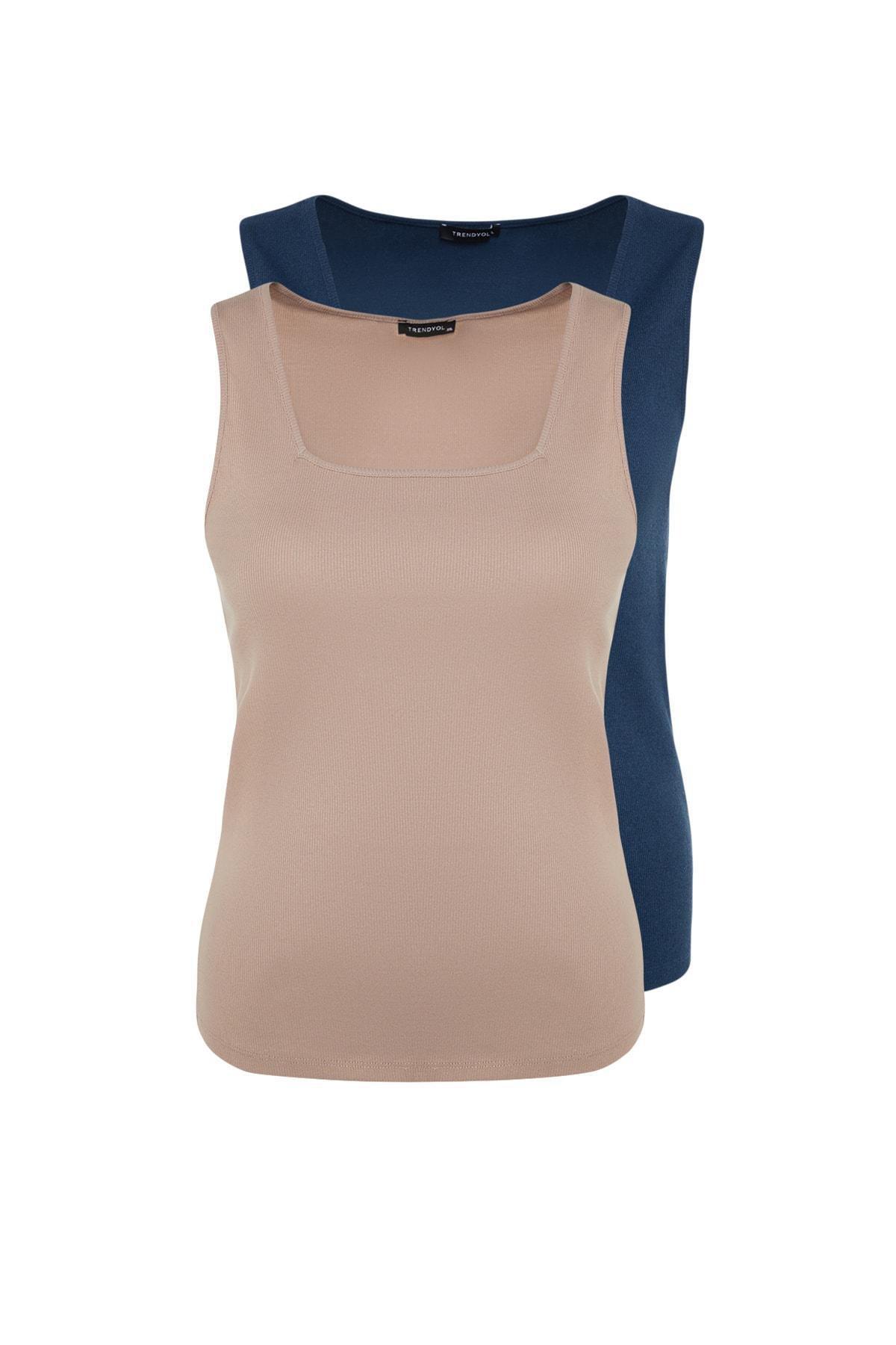 Beige Plus Size Tank Top, Set Of 2, , large image number 9