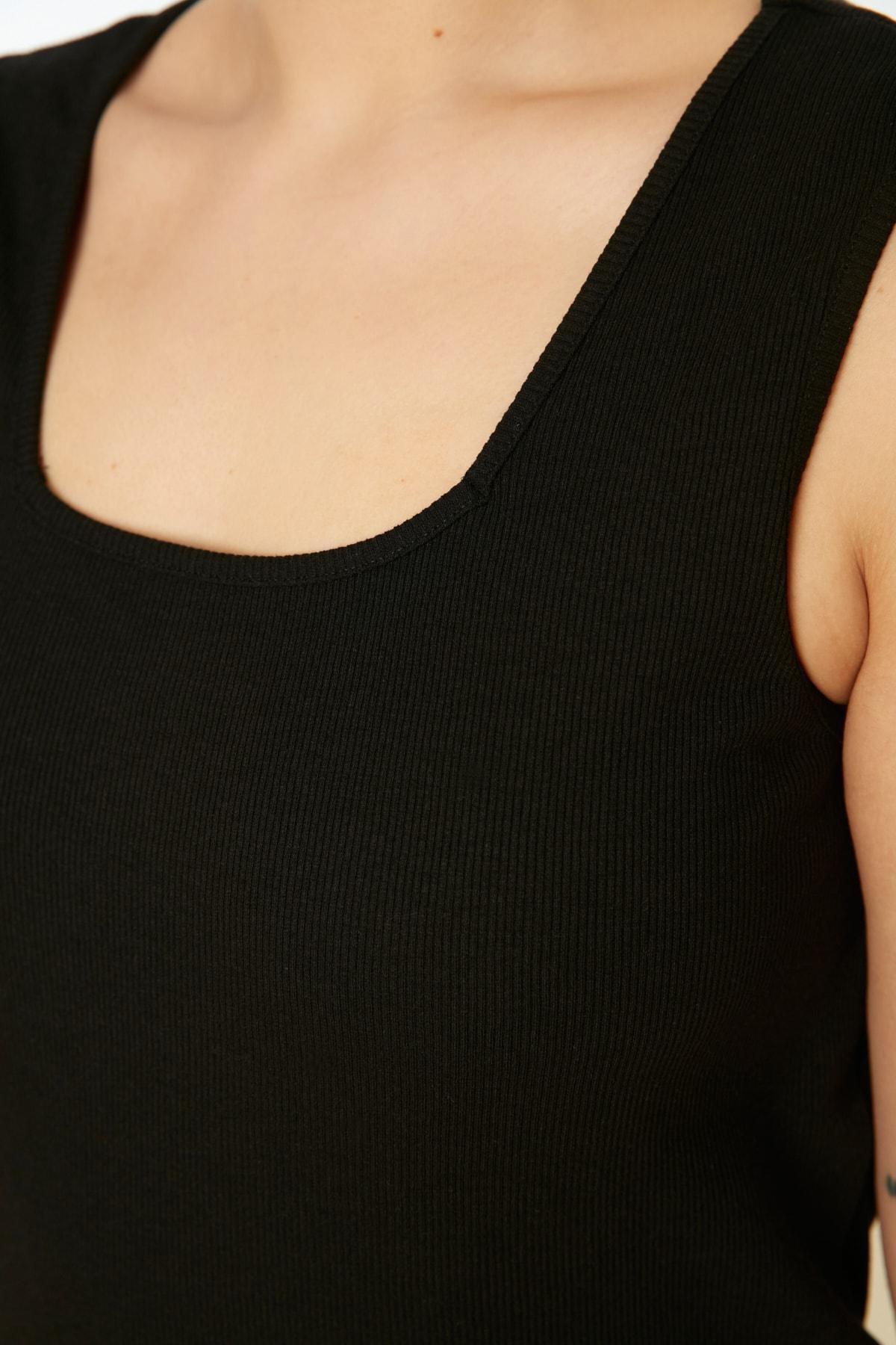 Black Crew Neck Plus Size Camisole, Set Of 2, , large image number 6