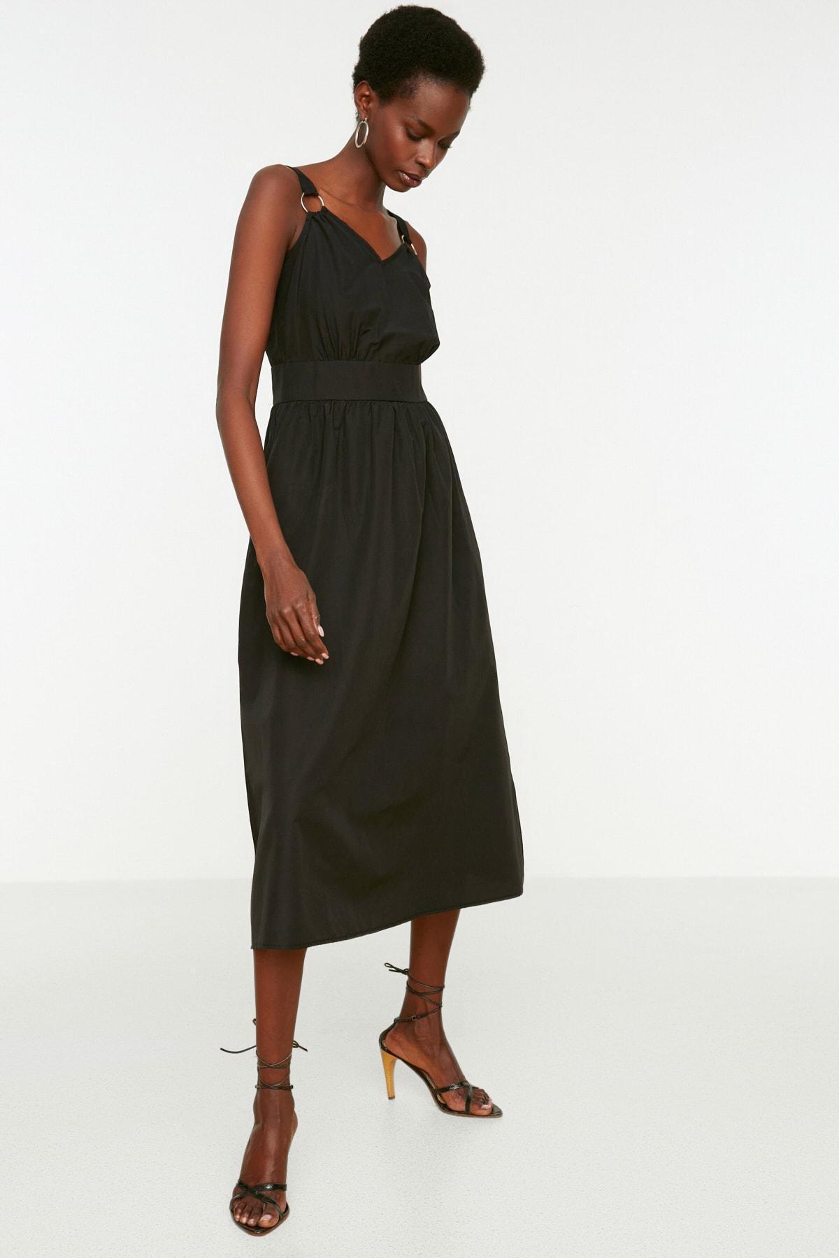 Black V Neck Dress, , large image number 2