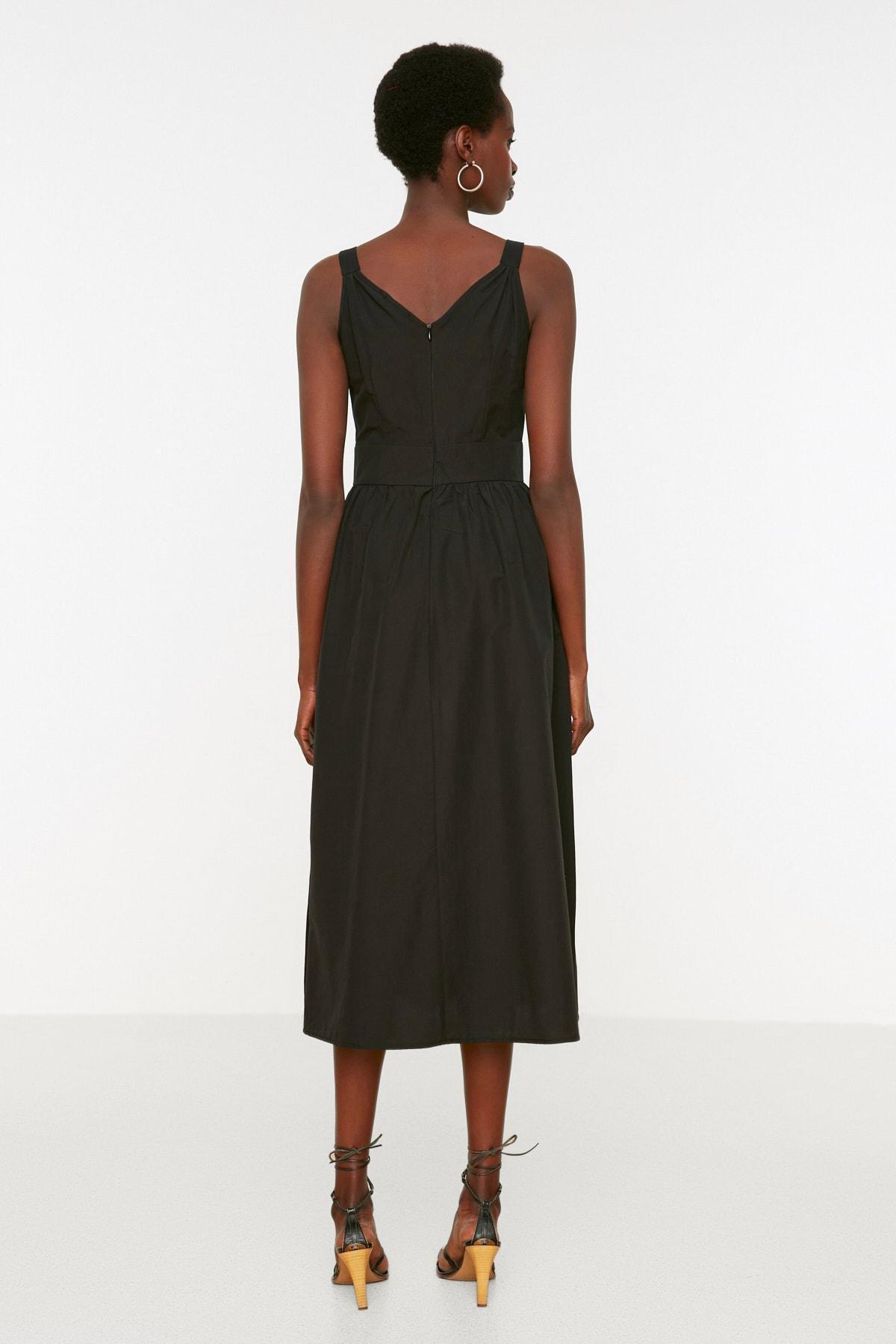 Black V Neck Dress, , large image number 4
