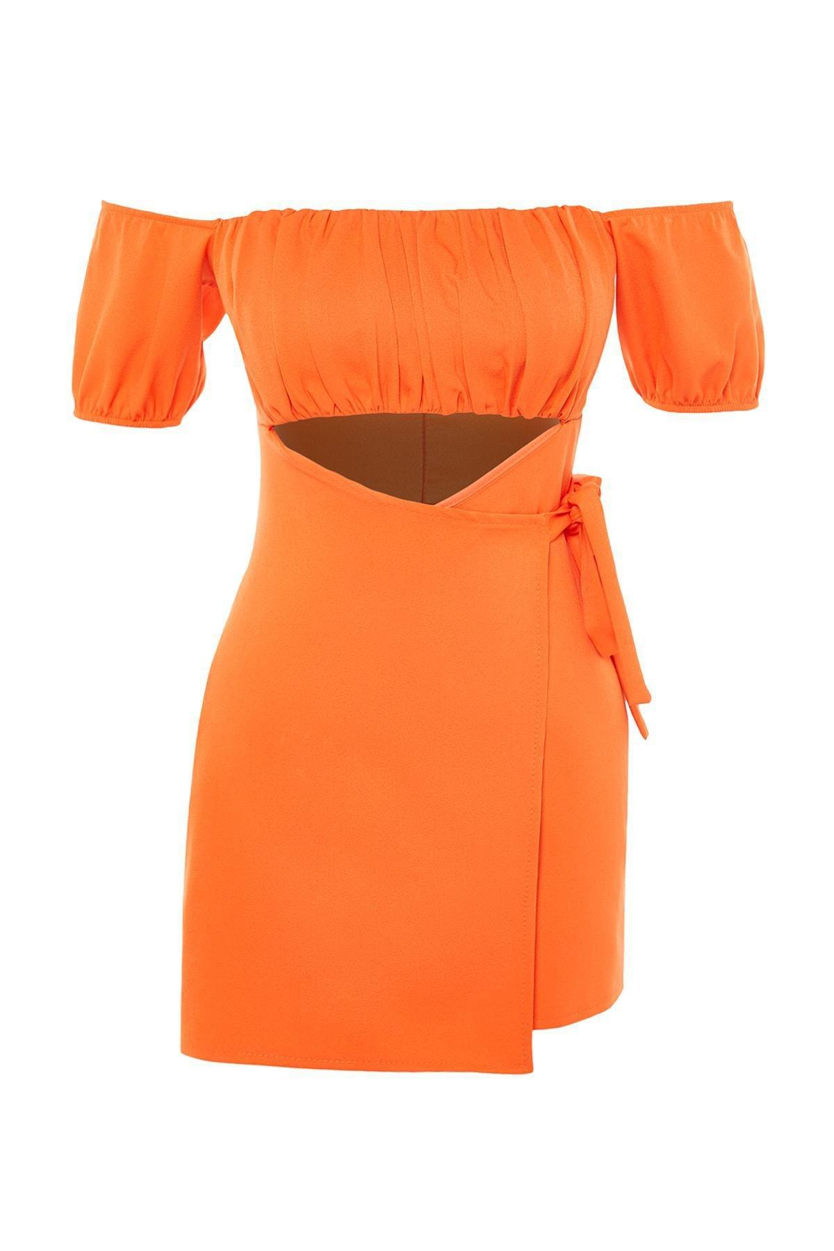 Orange Carmen Collar Jumpsuit, , large image number 5