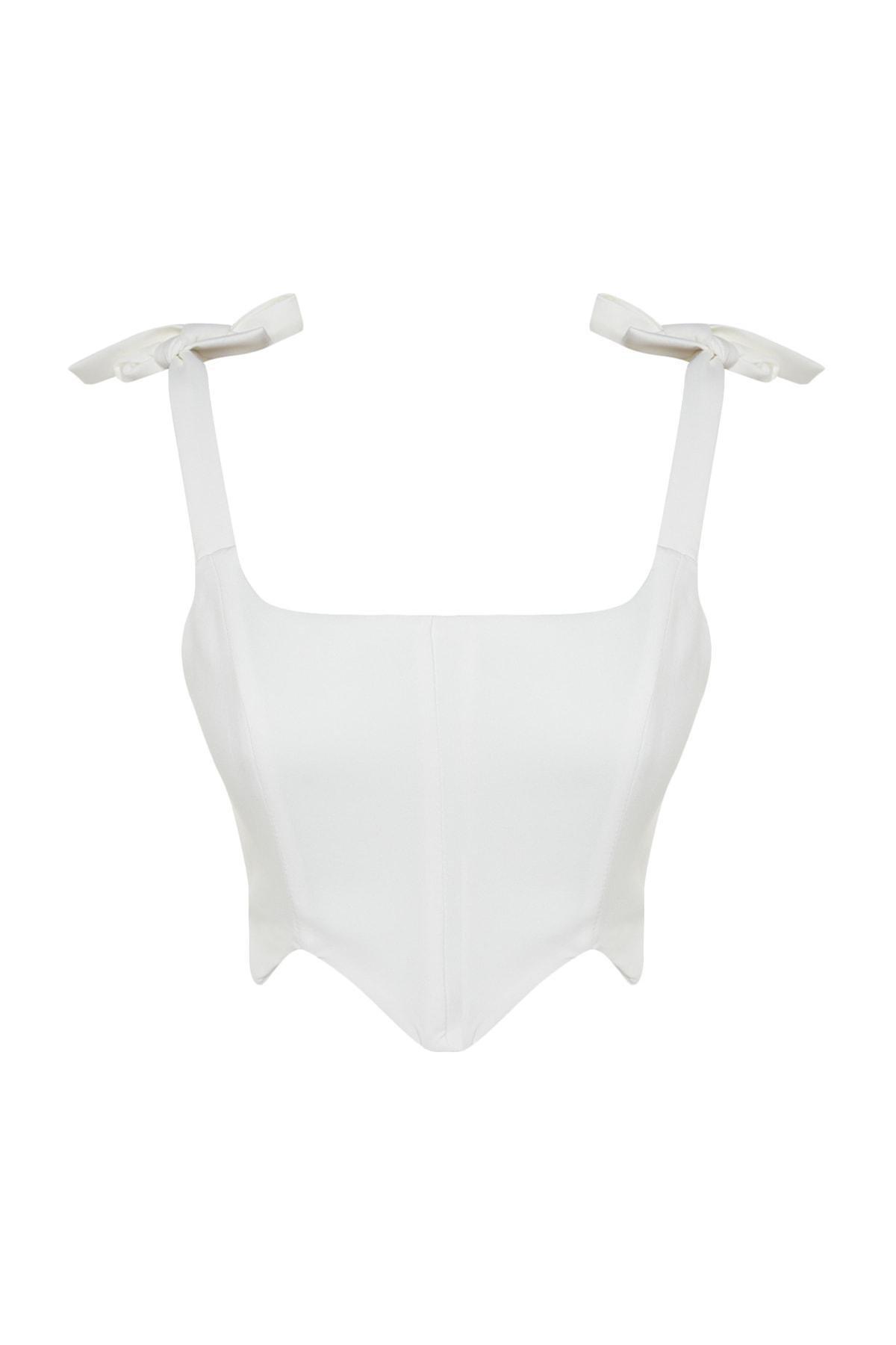 White Plain Crop Top, , large image number 6