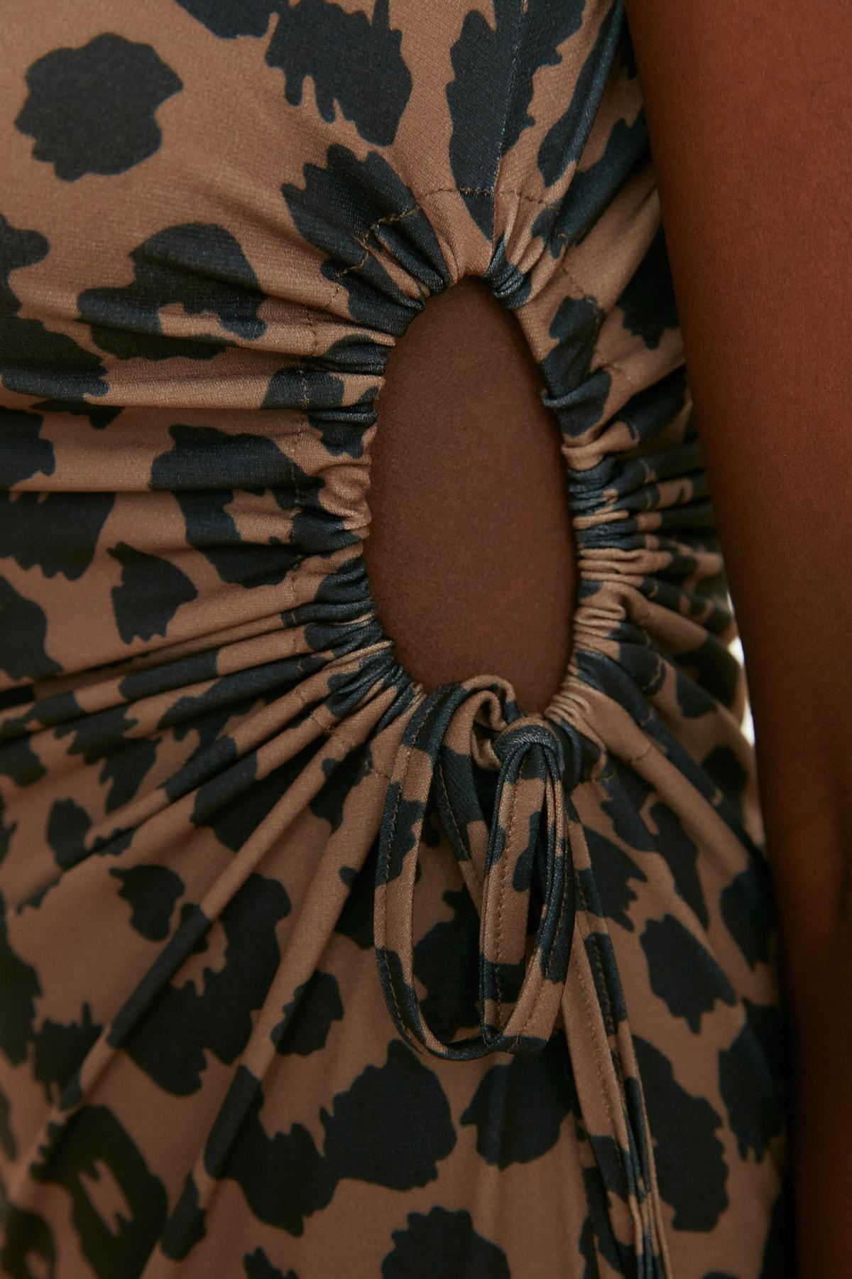 Brown Asymmetric Dress, , large image number 8