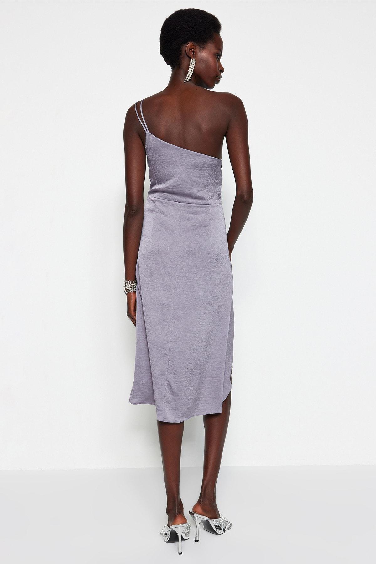 Trendyol - Gray Wrapover Dress