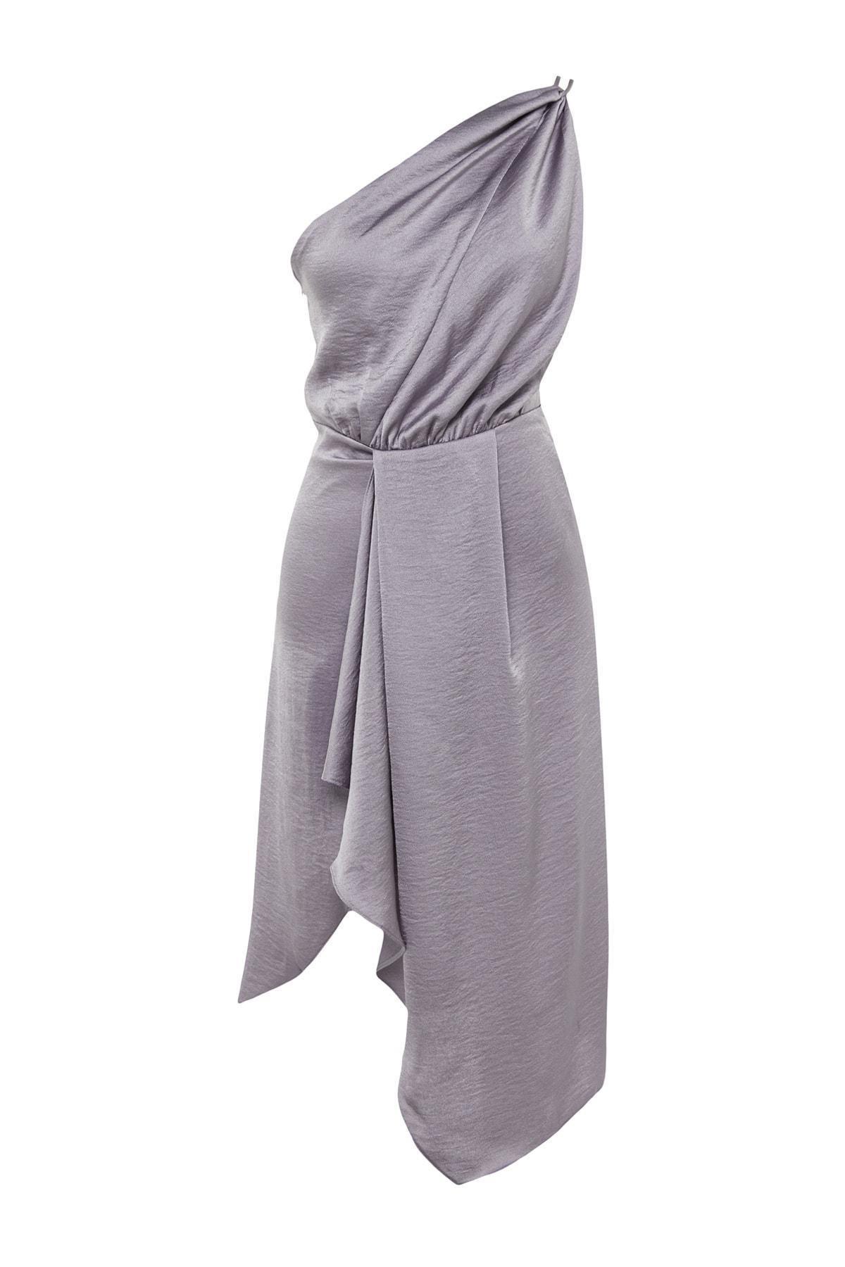 Trendyol - Gray Wrapover Dress