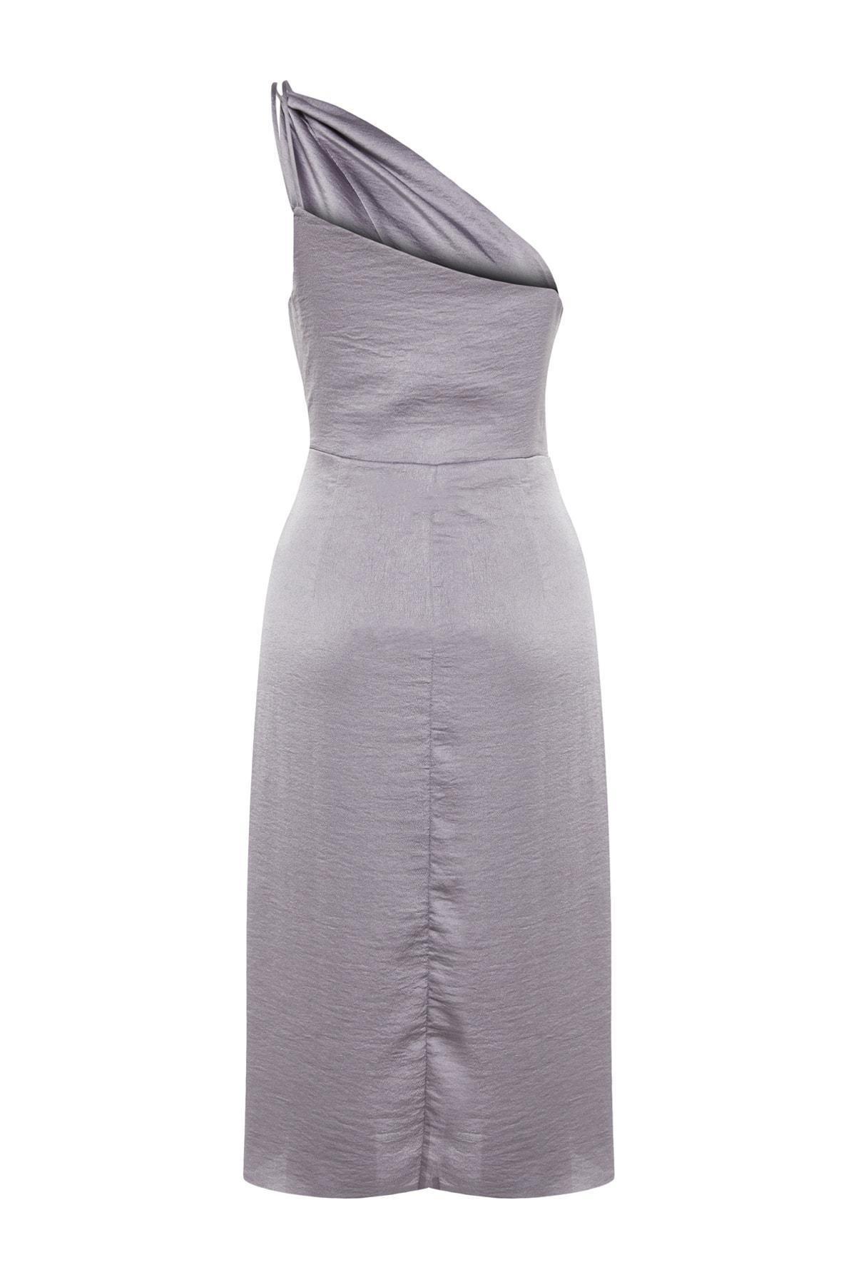 Trendyol - Gray Wrapover Dress