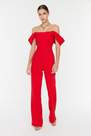Trendyol - Red Carmen Collar Jumpsuit