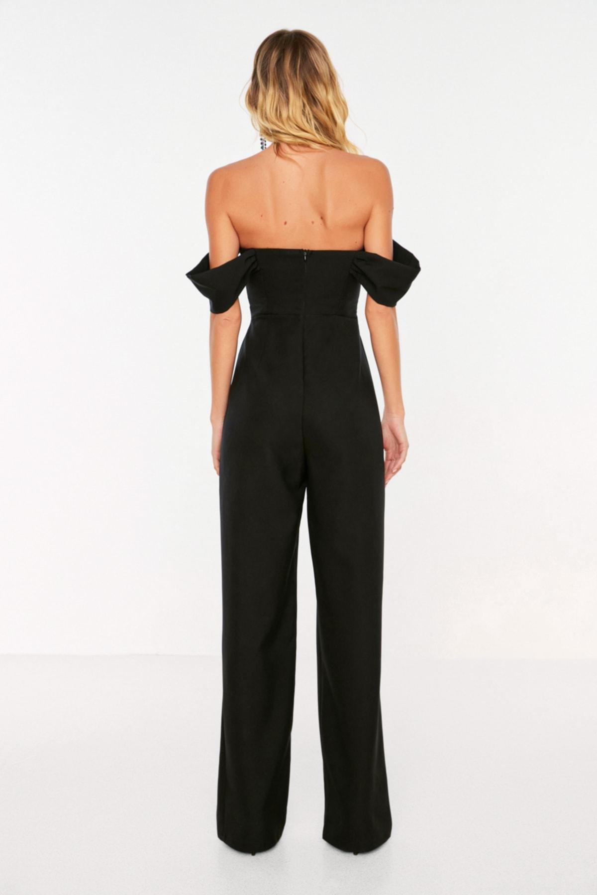 Black Regular Long Jumpsuit, , large image number 4
