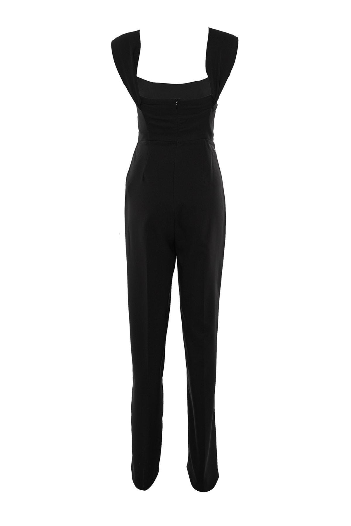 Black Regular Long Jumpsuit, , large image number 6