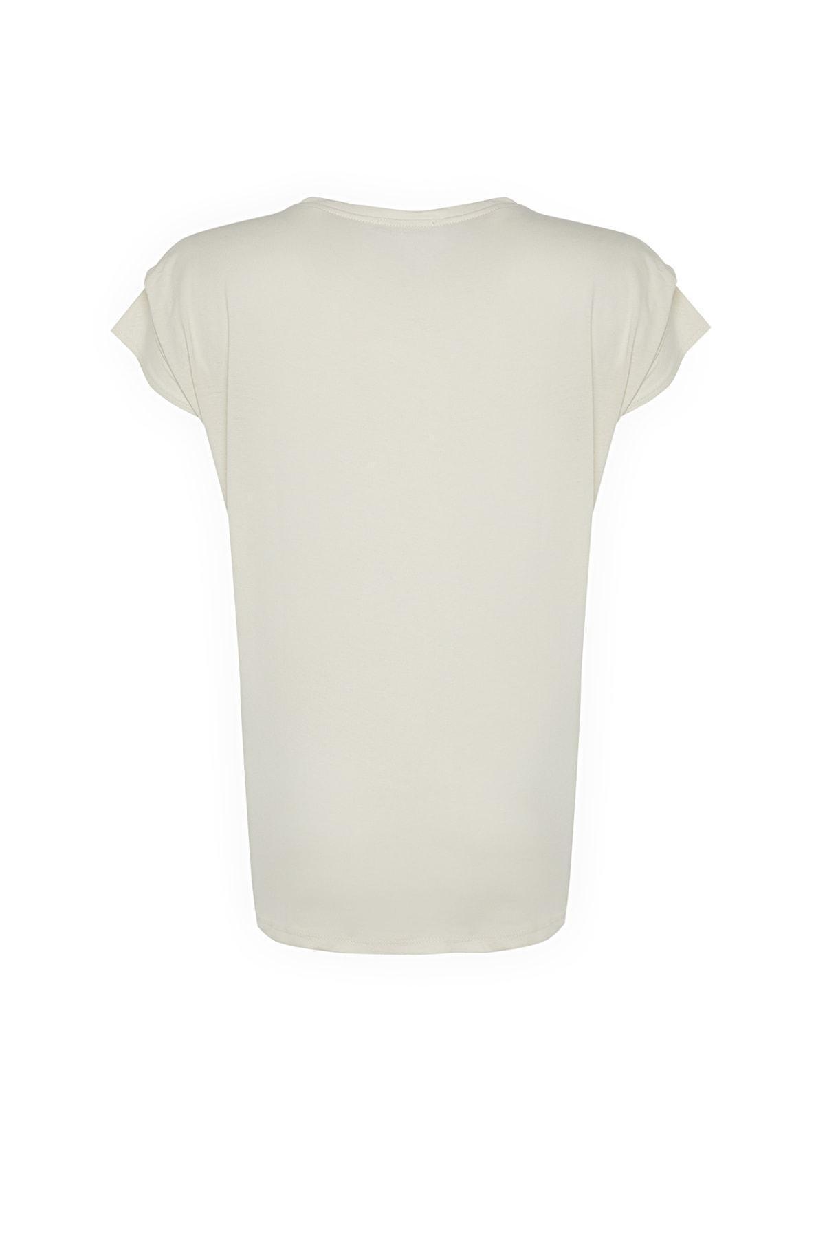Beige Relaxed Plus Size T-Shirt, , large image number 7