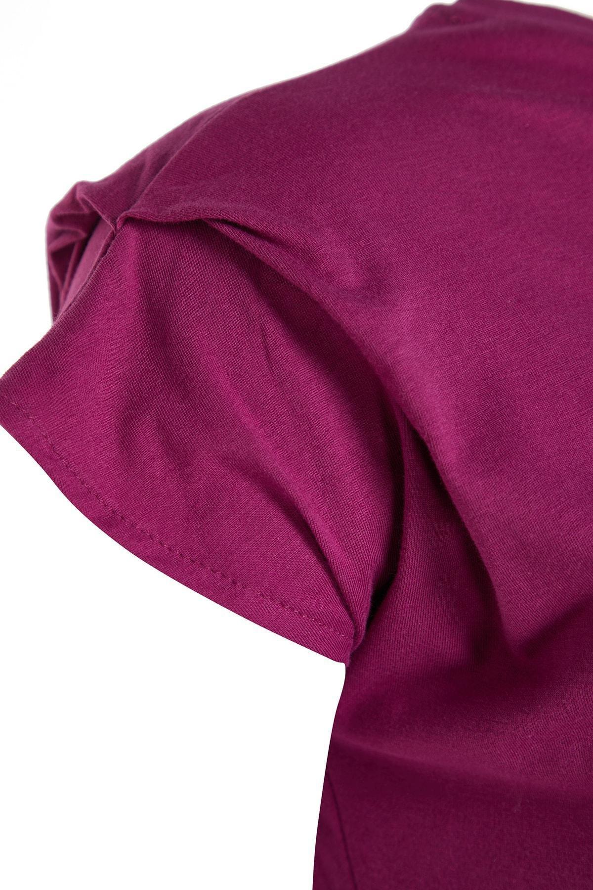 Purple Crew Neck Plus Size T-Shirt, , large image number 5