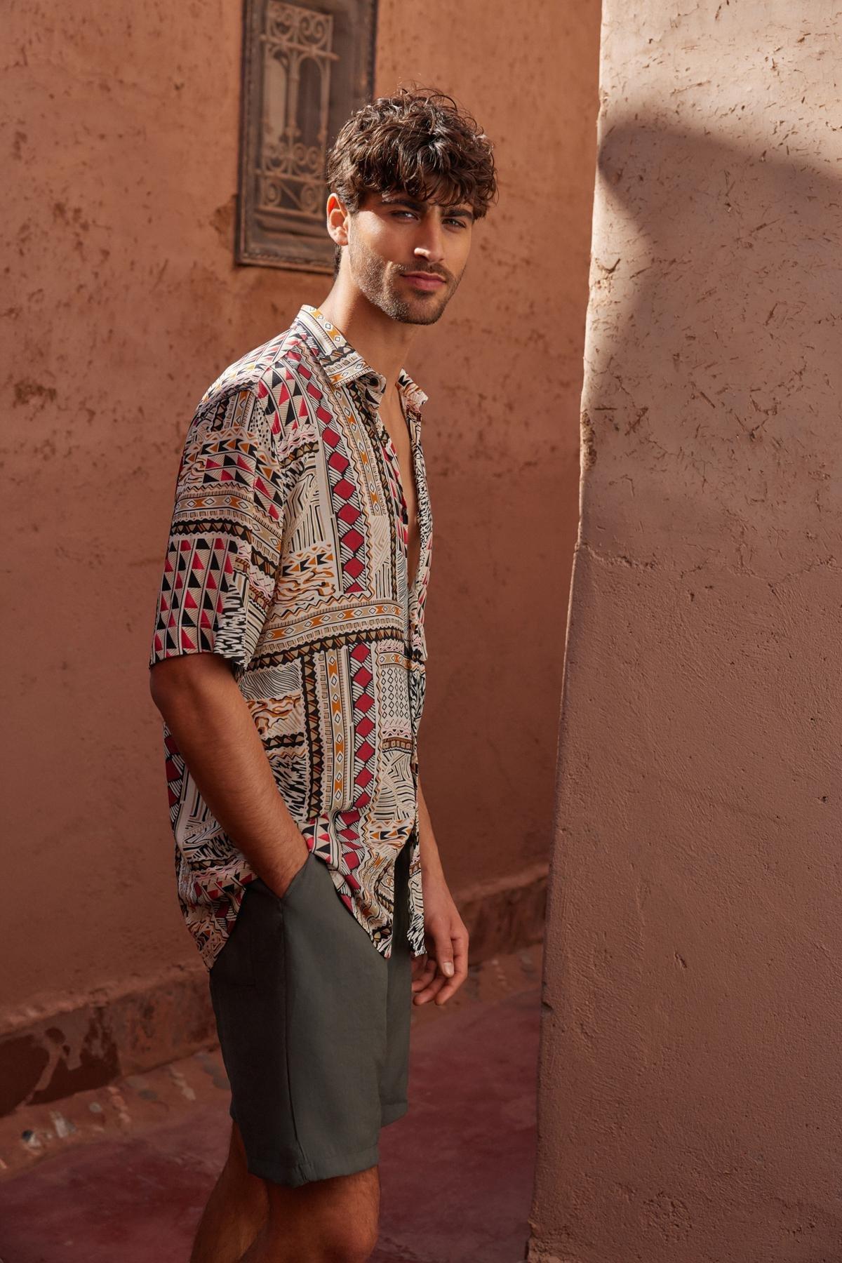 Multicolour Ethnic Pattern Shirt, , large image number 1