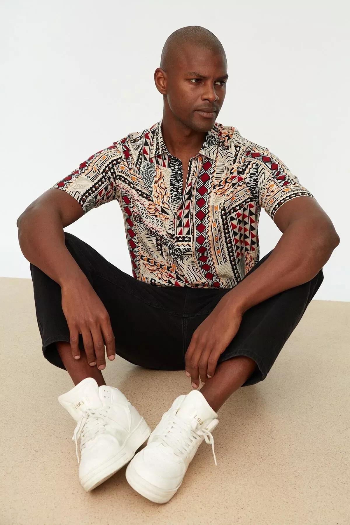 Multicolor pattern Shirt, Multicolor, large image number 1