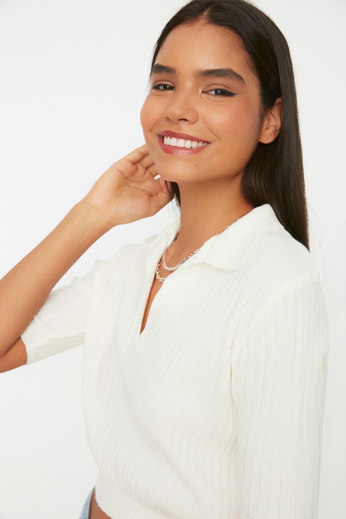 White Polo Neck Sweater, , large image number 1